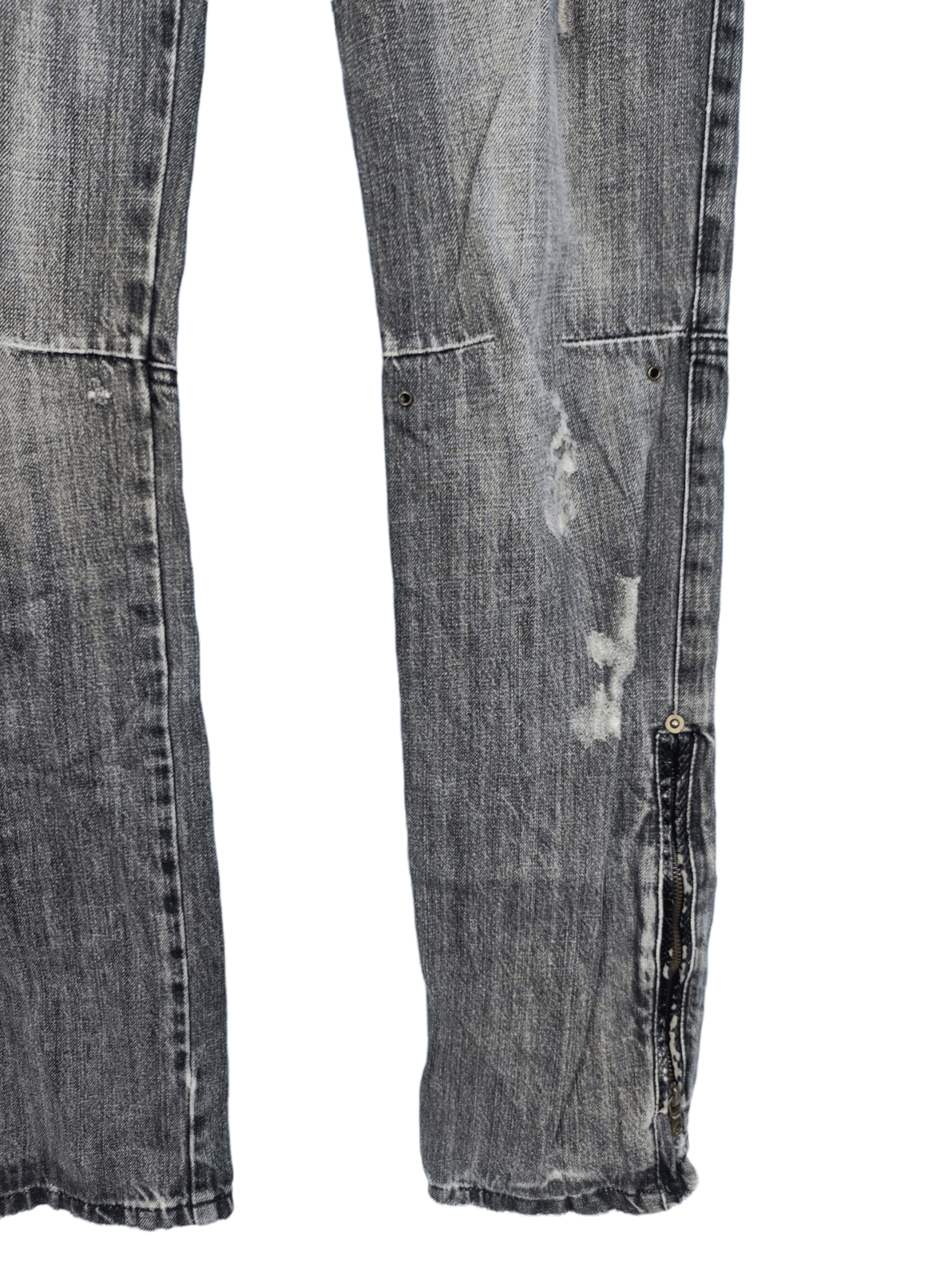 If Six Was Nine × Le Grande Bleu (L.G.B.) × semanticdesign Vintage Semantic Design Ripped Torn Skinny Jeans Size US 30 / EU 46 - 8 Thumbnail