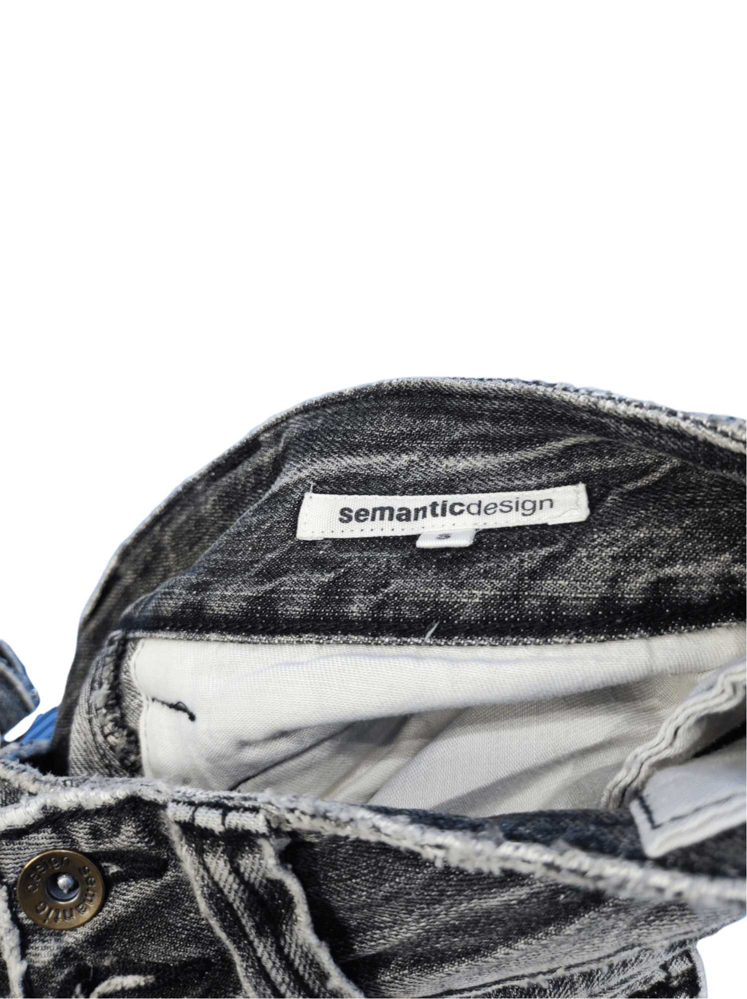 If Six Was Nine × Le Grande Bleu (L.G.B.) × semanticdesign Vintage Semantic Design Ripped Torn Skinny Jeans Size US 30 / EU 46 - 5 Thumbnail