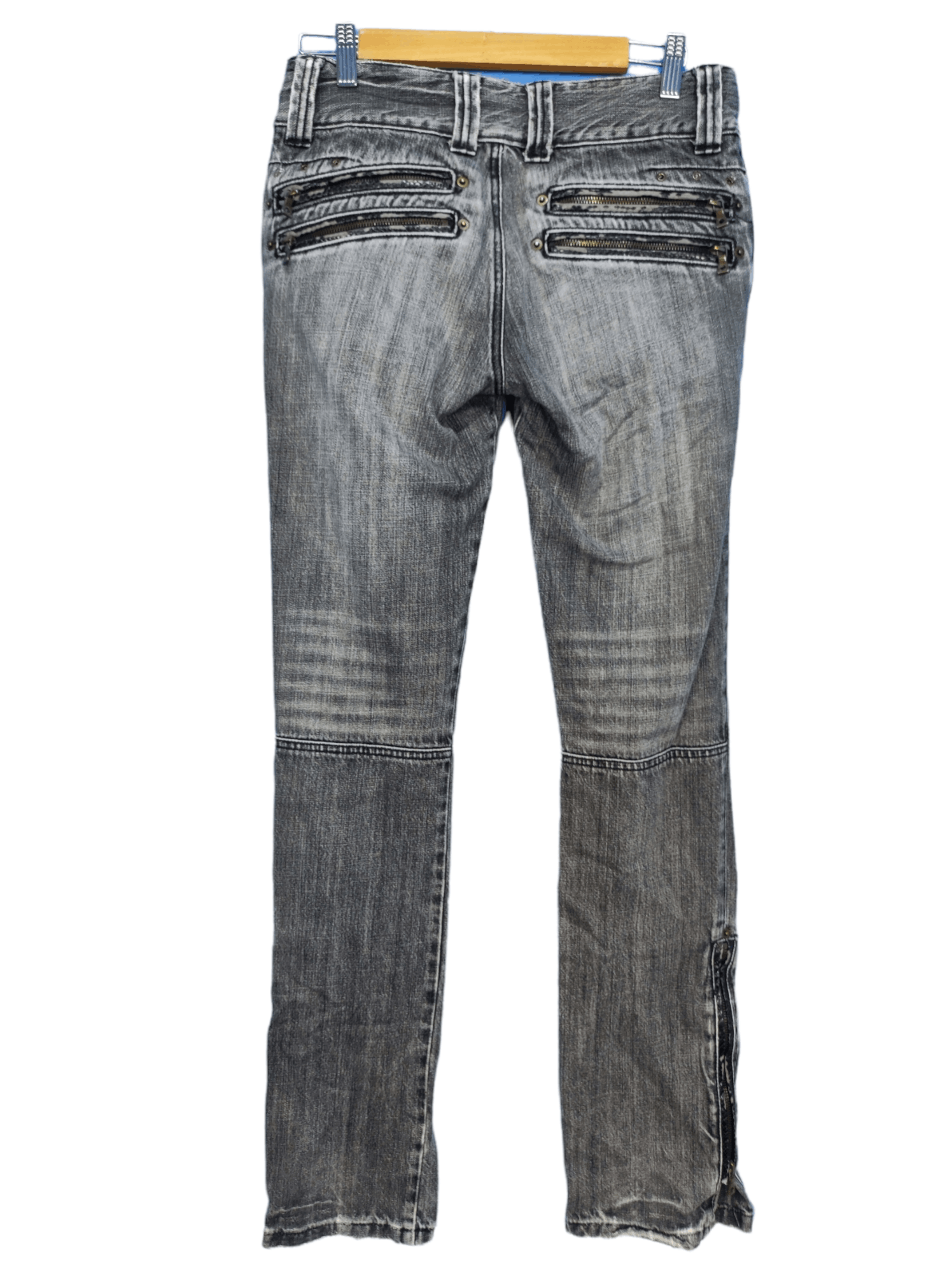 If Six Was Nine × Le Grande Bleu (L.G.B.) × semanticdesign Vintage Semantic Design Ripped Torn Skinny Jeans Size US 30 / EU 46 - 2 Thumbnail
