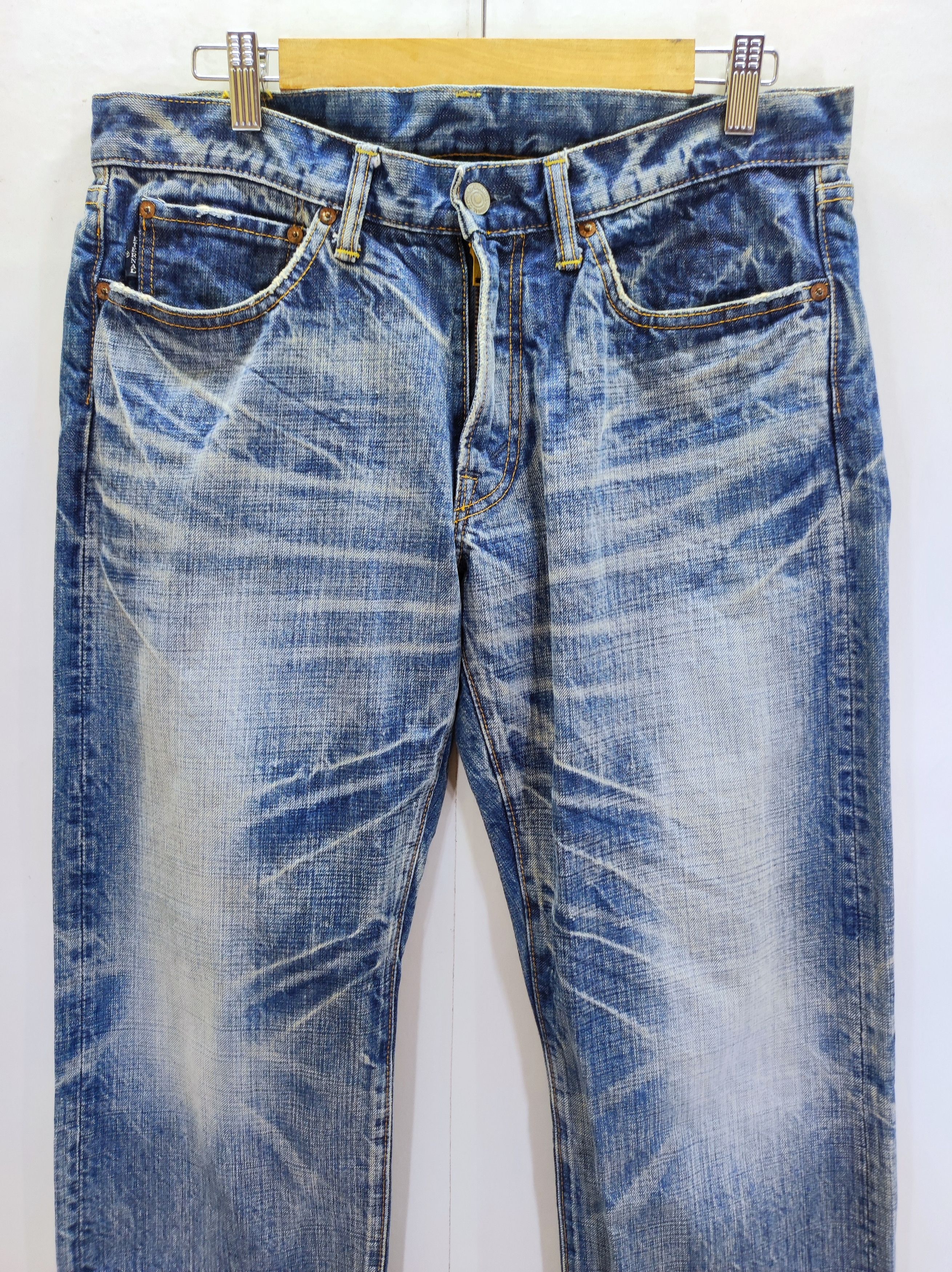 Eternal × Le Grande Bleu (L.G.B.) Eternal Stone Wash Denim Japan Faded Pleased denim Size US 32 / EU 48 - 8 Thumbnail