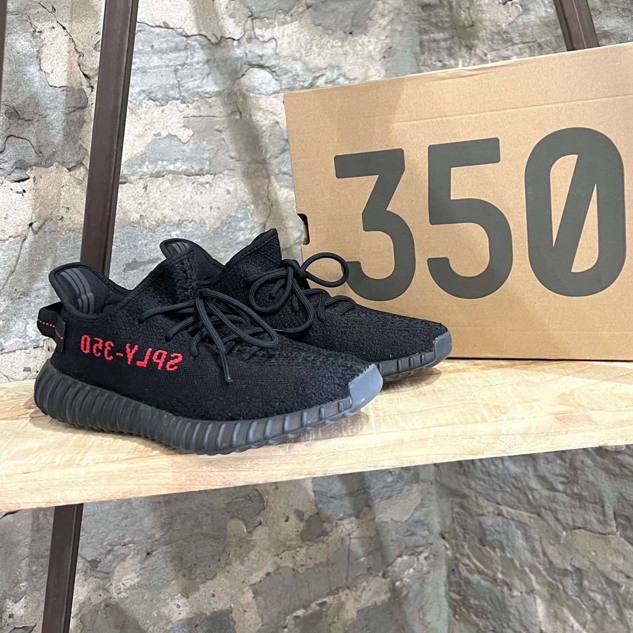 Adidas × Kanye West Adidas YEEZY 350 V2 Black Red Sneakers Size US 9 / EU 42 - 1 Thumbnail