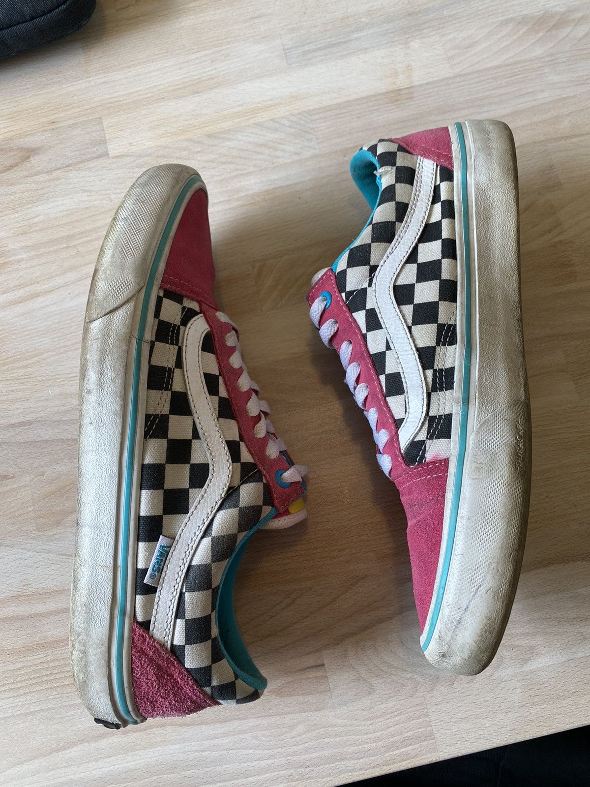 Vans Golf Wang x Vans Old Skool Pro Pink/Blue/White Checker Board | Grailed