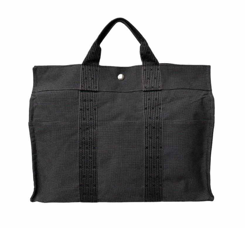 Vintage Hermes Herline Grey Canvas Tote bag