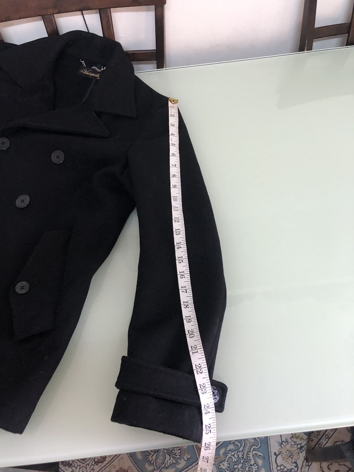 Vanquish Punk Style🥷🏿 Vintage Vanquish Black Wool Pea Coat Size US S / EU 44-46 / 1 - 21 Thumbnail