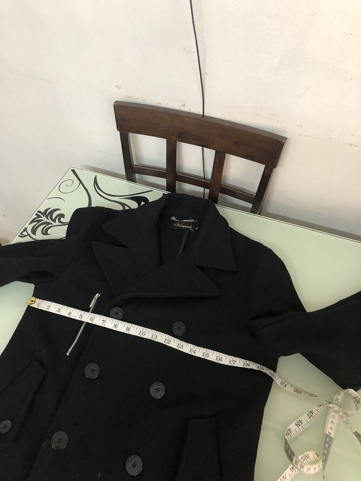 Vanquish Punk Style🥷🏿 Vintage Vanquish Black Wool Pea Coat Size US S / EU 44-46 / 1 - 18 Thumbnail