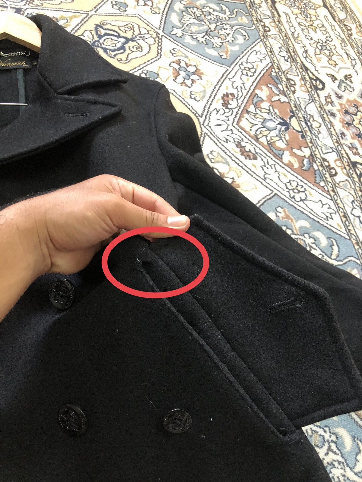 Vanquish Punk Style🥷🏿 Vintage Vanquish Black Wool Pea Coat Size US S / EU 44-46 / 1 - 10 Thumbnail