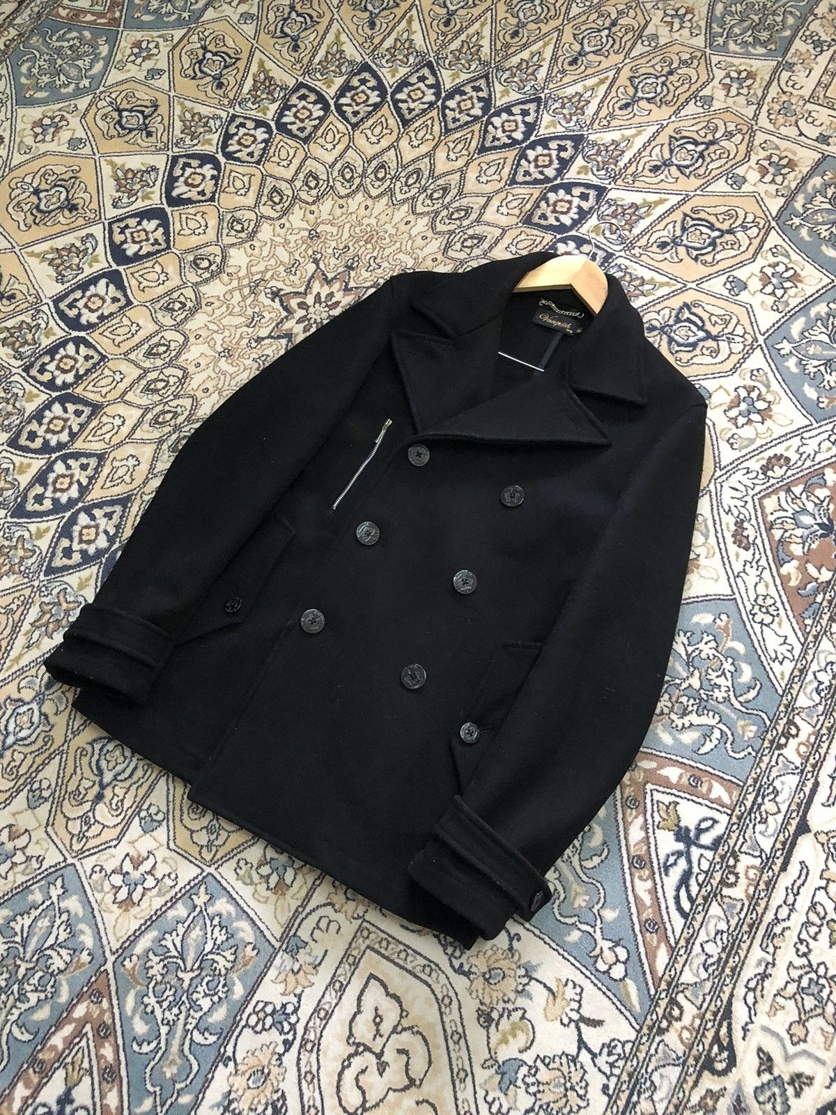Vanquish Punk Style🥷🏿 Vintage Vanquish Black Wool Pea Coat Size US S / EU 44-46 / 1 - 2 Thumbnail
