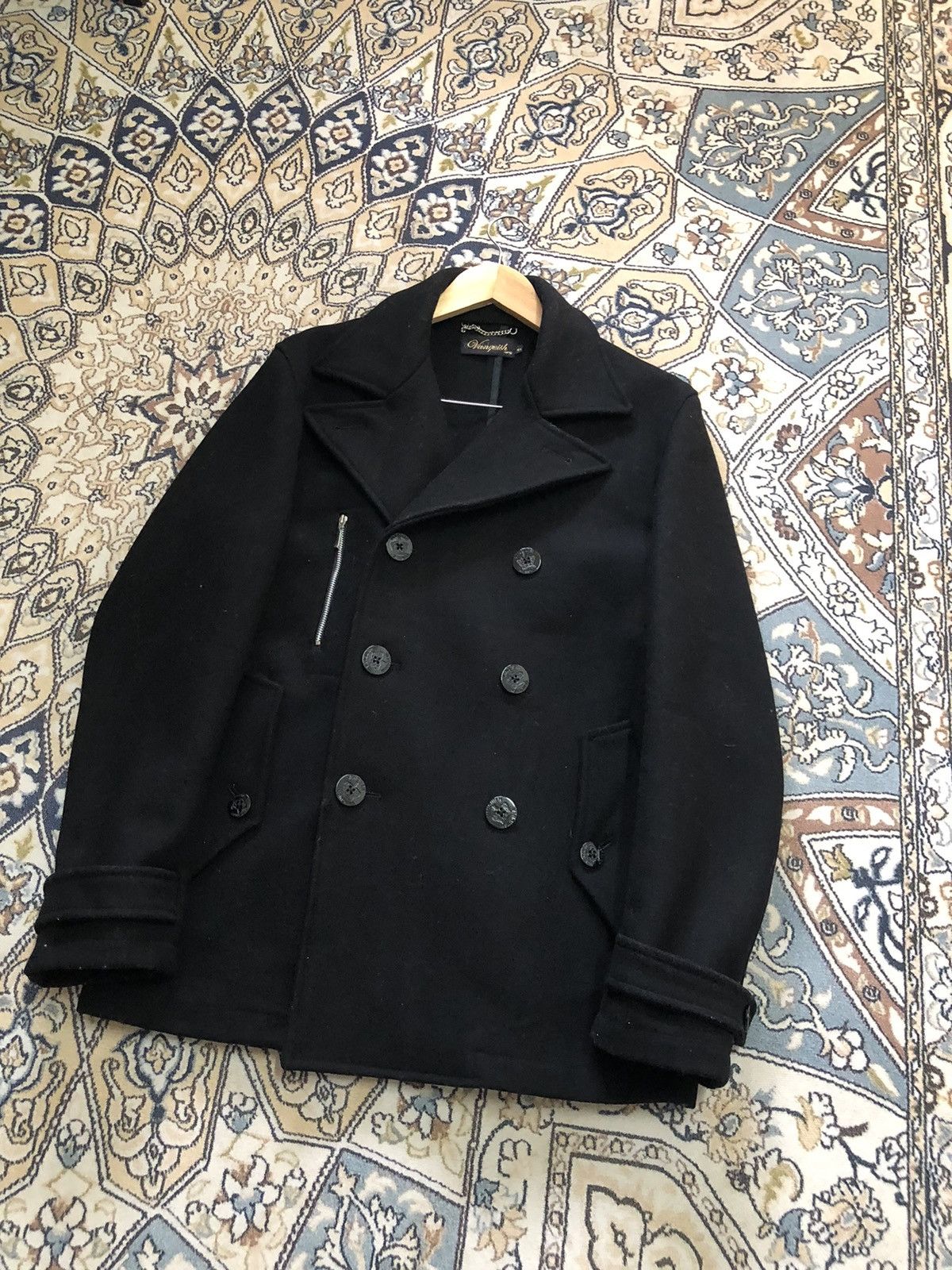 Vanquish Punk Style🥷🏿 Vintage Vanquish Black Wool Pea Coat Size US S / EU 44-46 / 1 - 3 Thumbnail