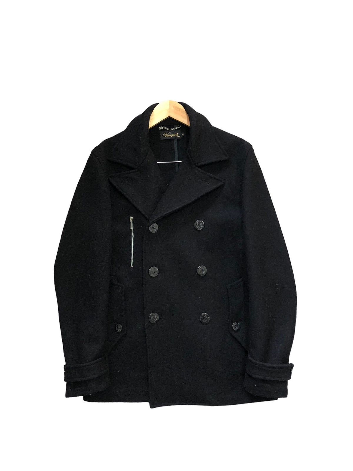 Vanquish Punk Style🥷🏿 Vintage Vanquish Black Wool Pea Coat Size US S / EU 44-46 / 1 - 22 Thumbnail