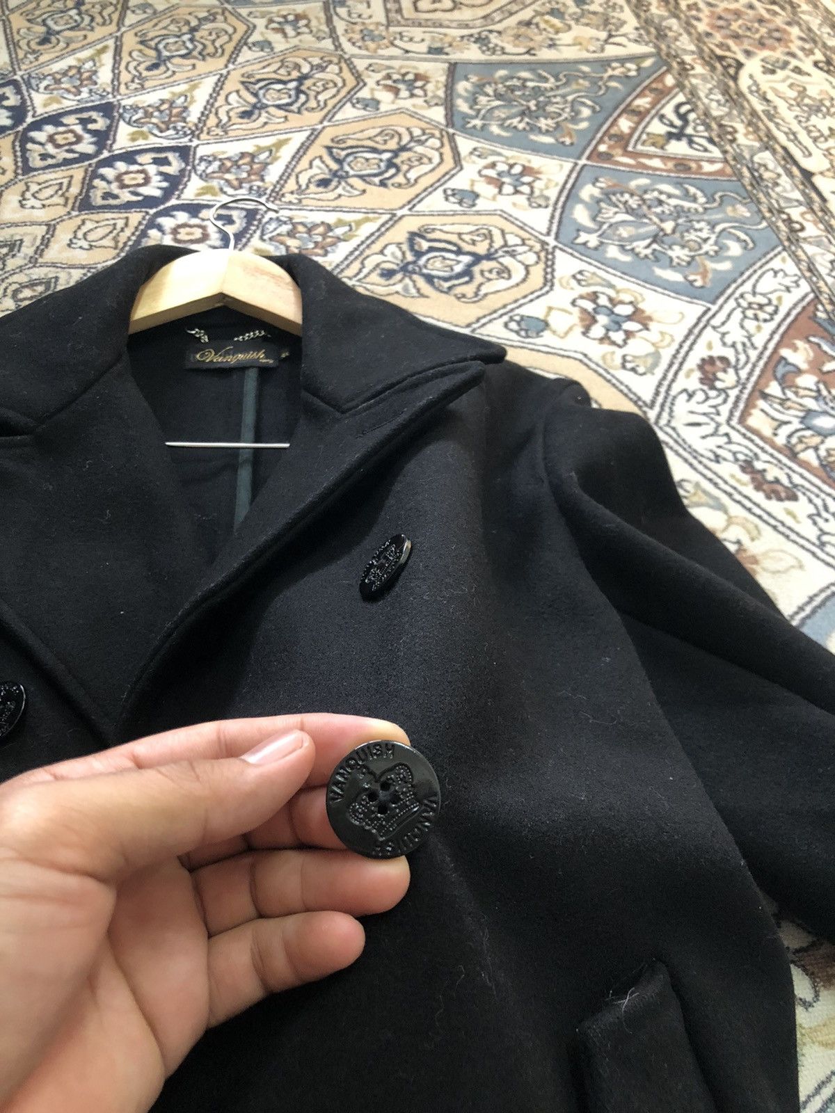 Vanquish Punk Style🥷🏿 Vintage Vanquish Black Wool Pea Coat Size US S / EU 44-46 / 1 - 13 Thumbnail