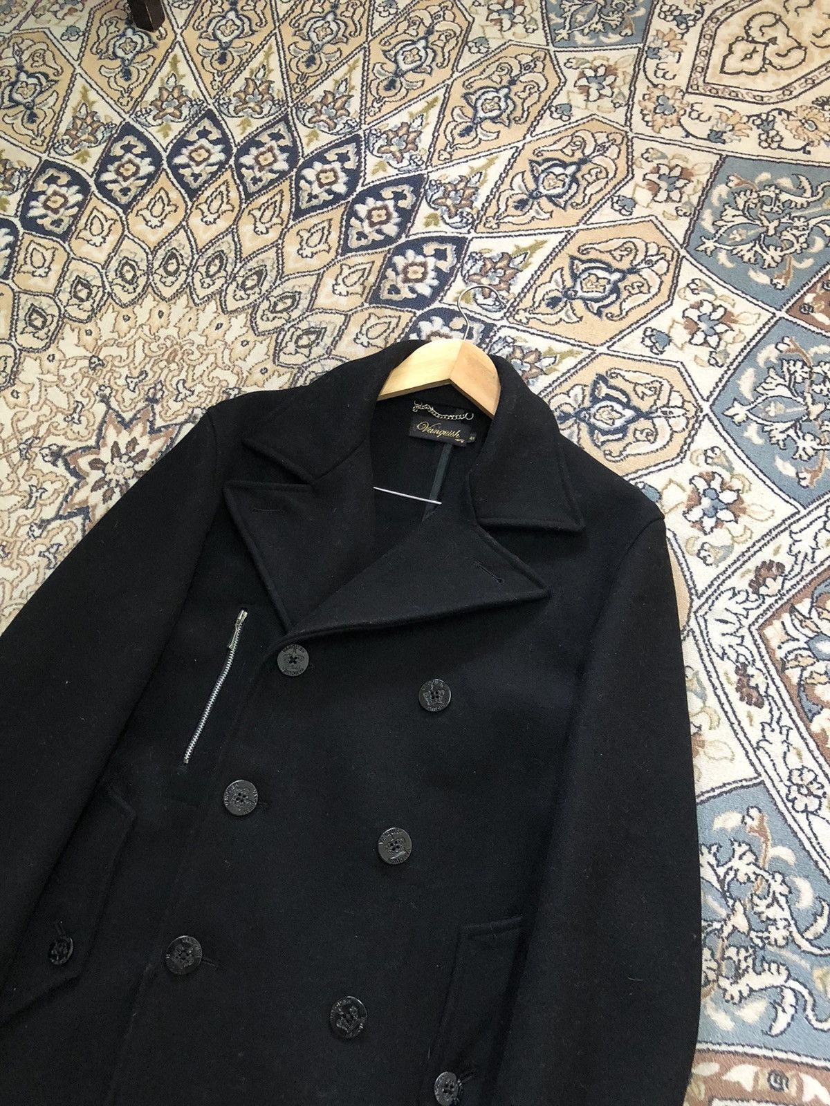 Vanquish Punk Style🥷🏿 Vintage Vanquish Black Wool Pea Coat Size US S / EU 44-46 / 1 - 4 Thumbnail