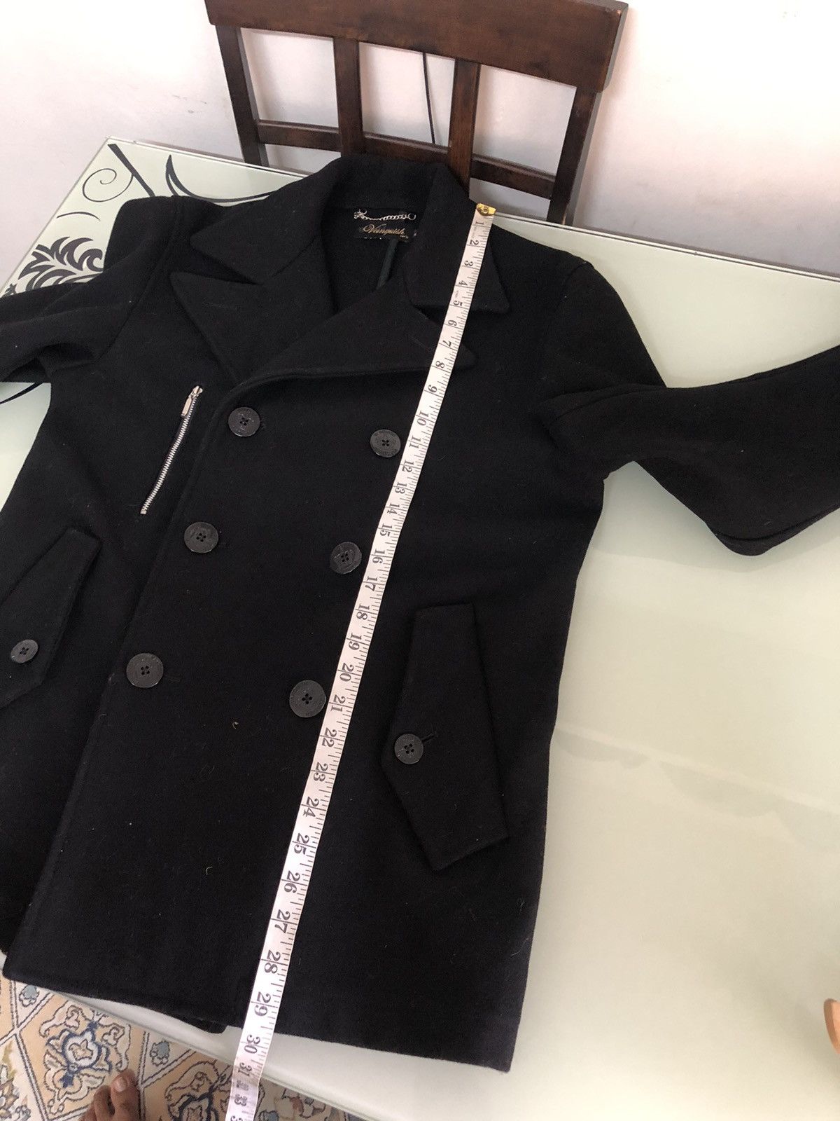 Vanquish Punk Style🥷🏿 Vintage Vanquish Black Wool Pea Coat Size US S / EU 44-46 / 1 - 19 Thumbnail