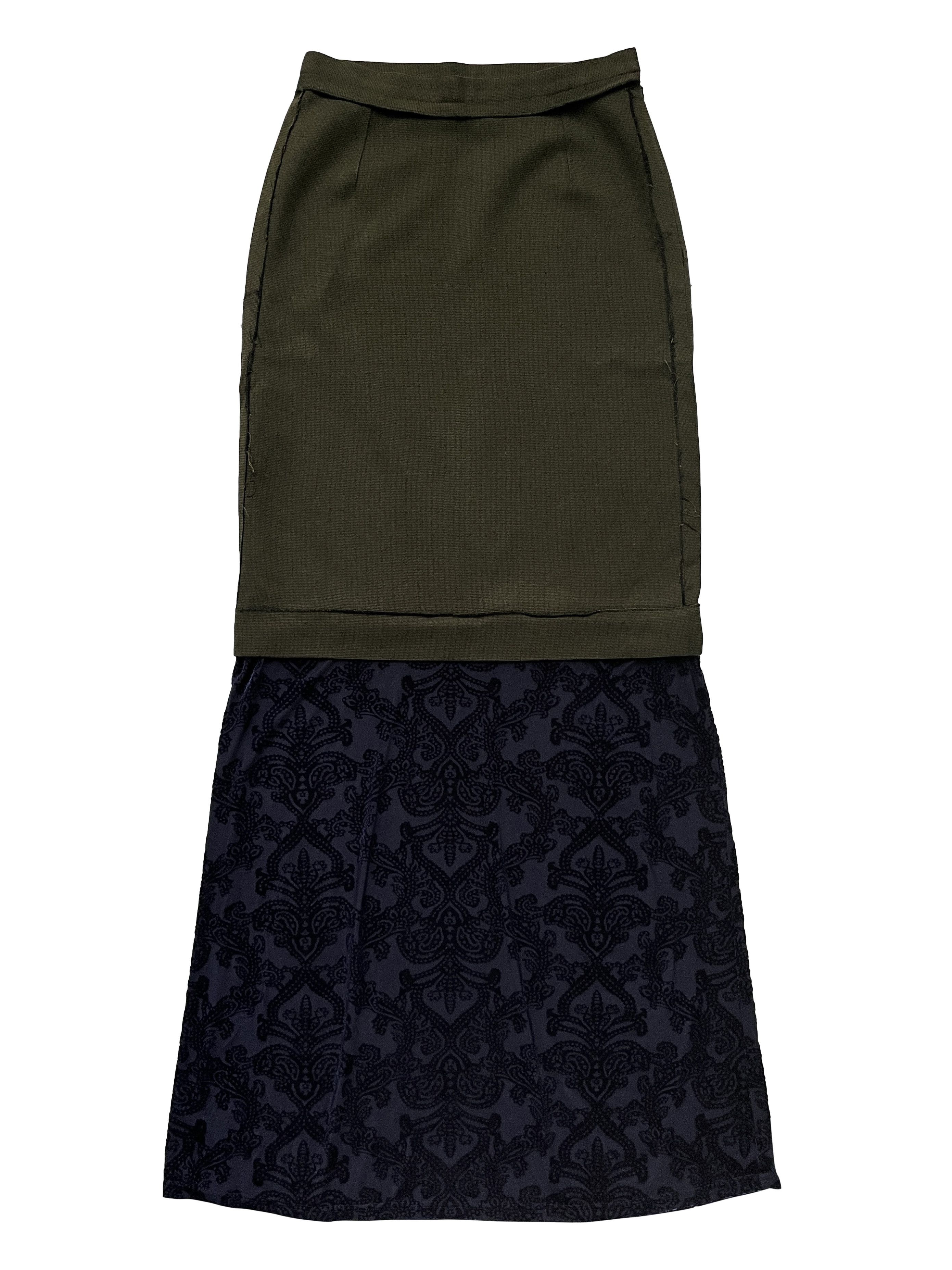 Vetements ⚡️QUICK SALE⚡️2019 Vestments Demna Green and Navy Long Skirt Size 25" / US 0 / IT 36 - 1 Thumbnail