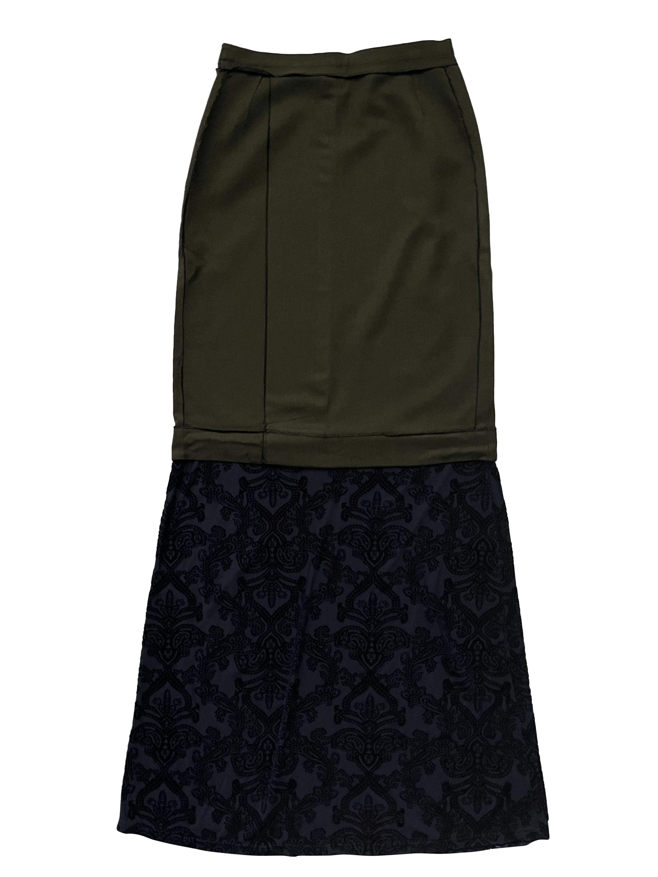 Vetements ⚡️QUICK SALE⚡️2019 Vestments Demna Green and Navy Long Skirt Size 25" / US 0 / IT 36 - 2 Thumbnail