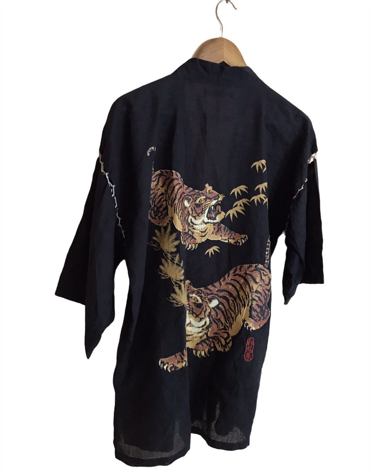 Japanese Brand RARE SOUVENIR SUKAJAN TIGER SPELLOUT KIMONO JACKET INDIGO Size US L / EU 52-54 / 3 - 3 Thumbnail