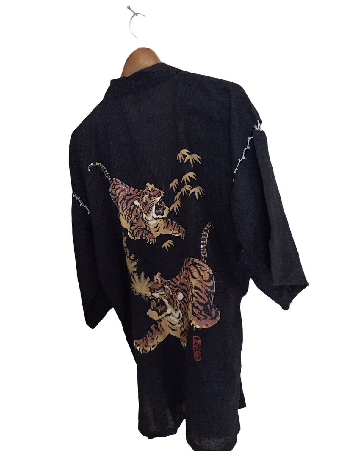 Japanese Brand RARE SOUVENIR SUKAJAN TIGER SPELLOUT KIMONO JACKET INDIGO Size US L / EU 52-54 / 3 - 4 Thumbnail
