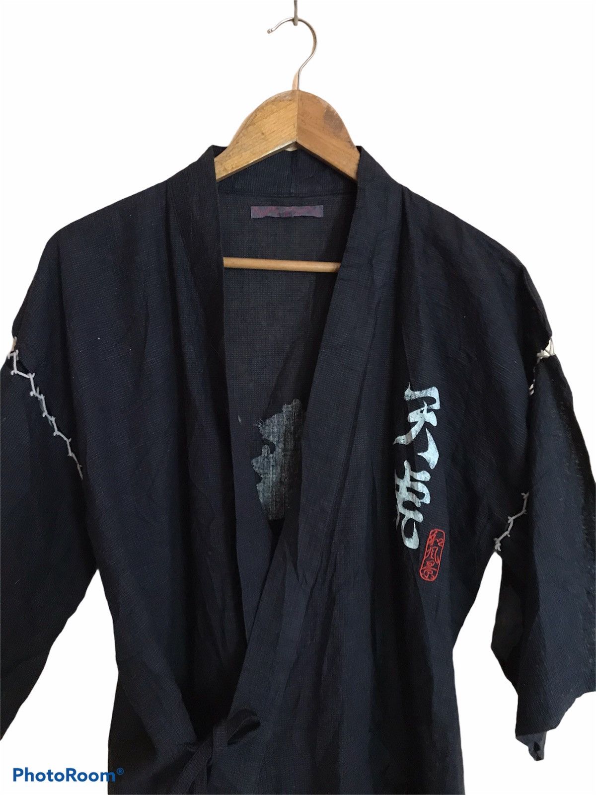 Japanese Brand RARE SOUVENIR SUKAJAN TIGER SPELLOUT KIMONO JACKET INDIGO Size US L / EU 52-54 / 3 - 8 Thumbnail