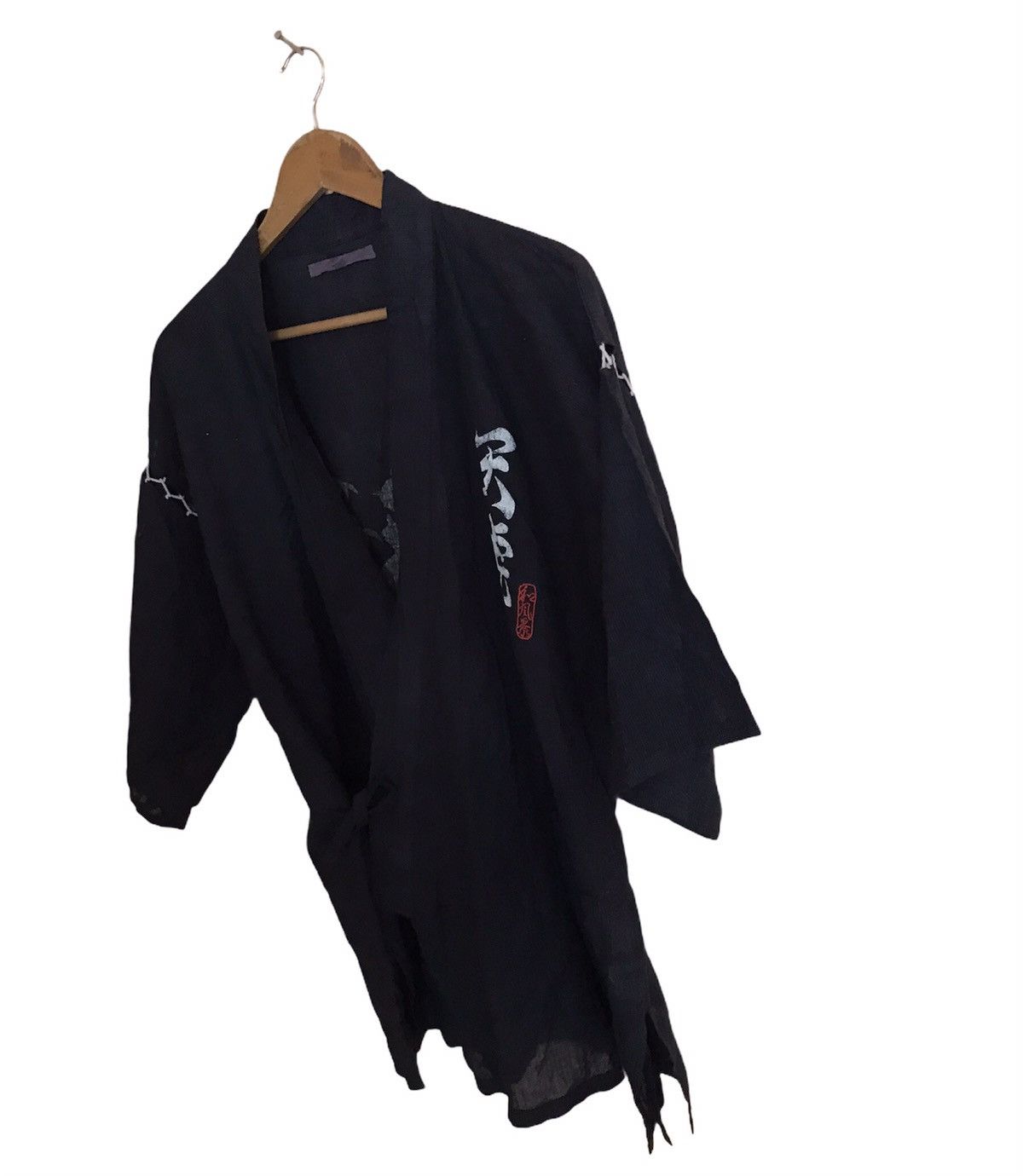Japanese Brand RARE SOUVENIR SUKAJAN TIGER SPELLOUT KIMONO JACKET INDIGO Size US L / EU 52-54 / 3 - 7 Thumbnail