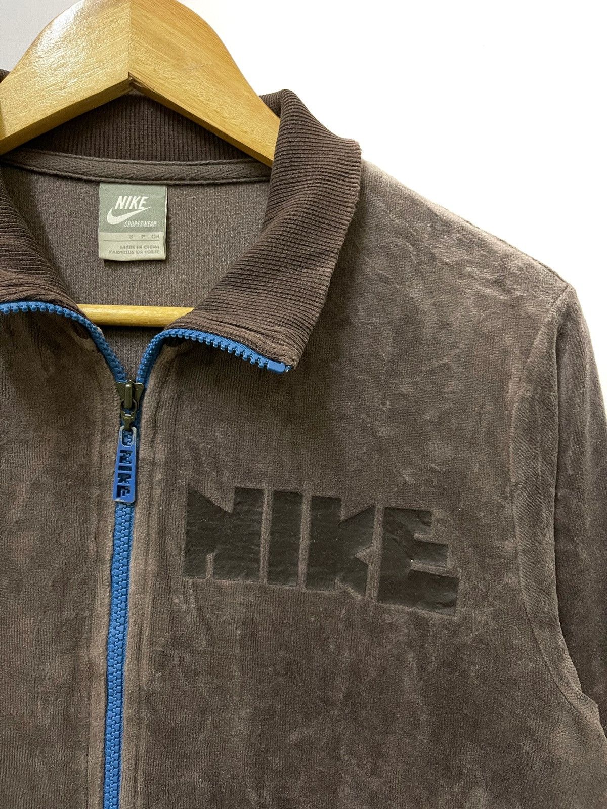 Nike × Vintage Vintage Nike Corduroy Full Zipper Hoodie Brown Size US S / EU 44-46 / 1 - 2 Thumbnail