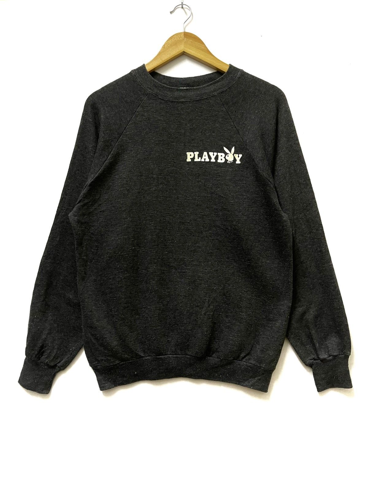Japanese Brand Vintage Playboy Mini Logo Sweatshirt Crewneck Dark Grey Size US M / EU 48-50 / 2 - 1 Thumbnail