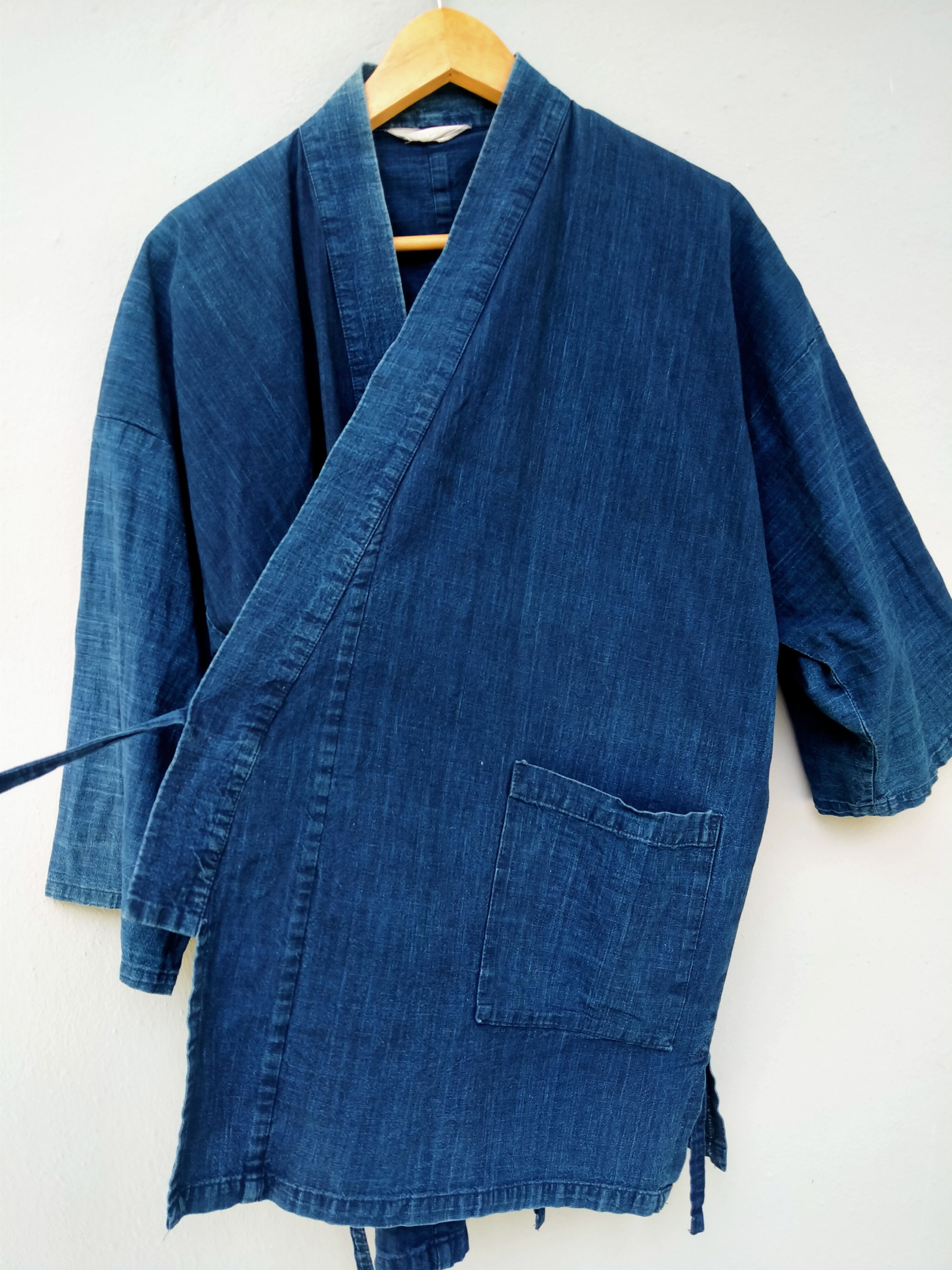Eternal 90s Short Kimono Indigo Blue Sashiko Kendo Uniform Noragi Size US L / EU 52-54 / 3 - 5 Thumbnail