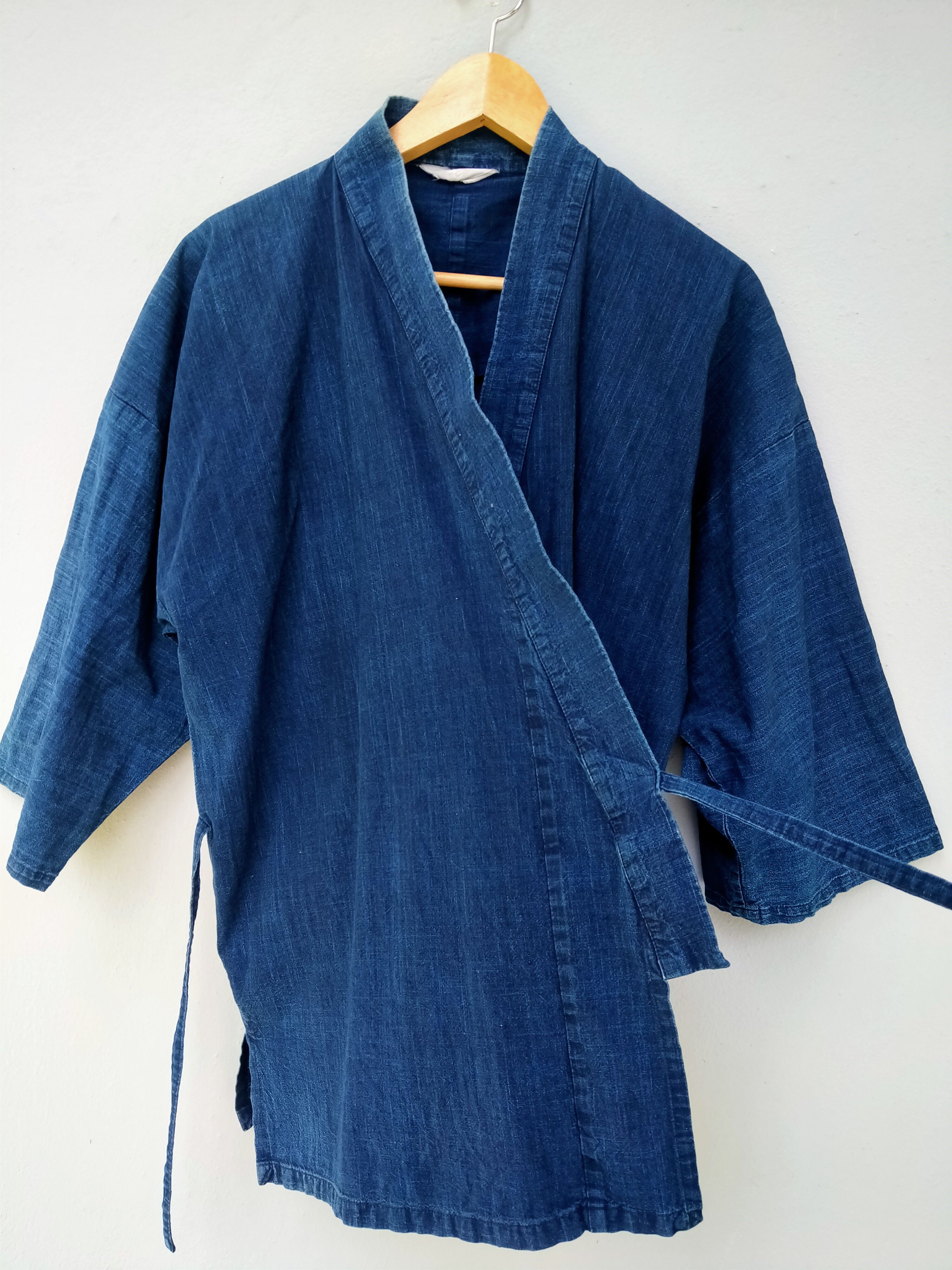 Eternal 90s Short Kimono Indigo Blue Sashiko Kendo Uniform Noragi Size US L / EU 52-54 / 3 - 4 Thumbnail