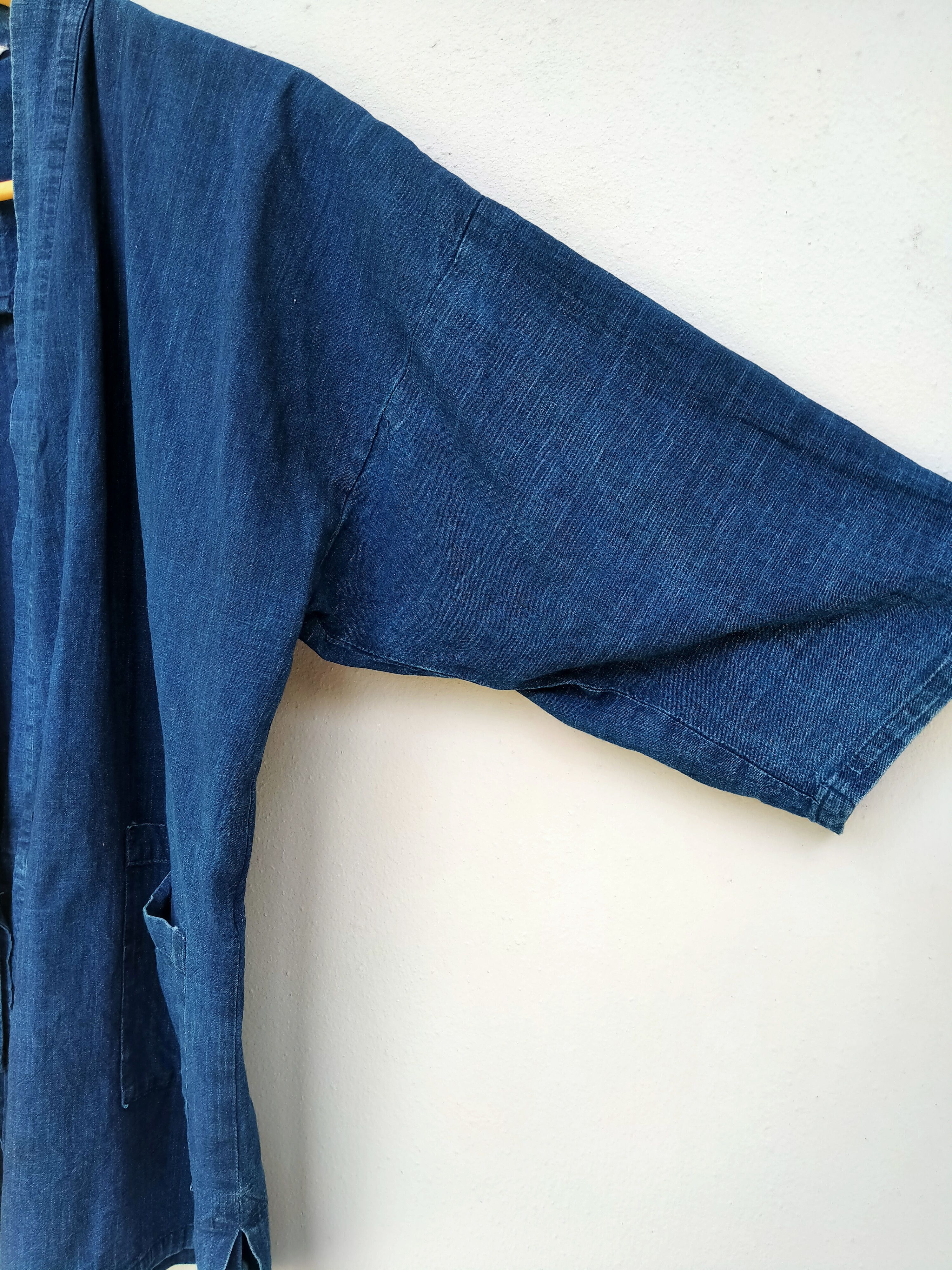Eternal 90s Short Kimono Indigo Blue Sashiko Kendo Uniform Noragi Size US L / EU 52-54 / 3 - 7 Thumbnail