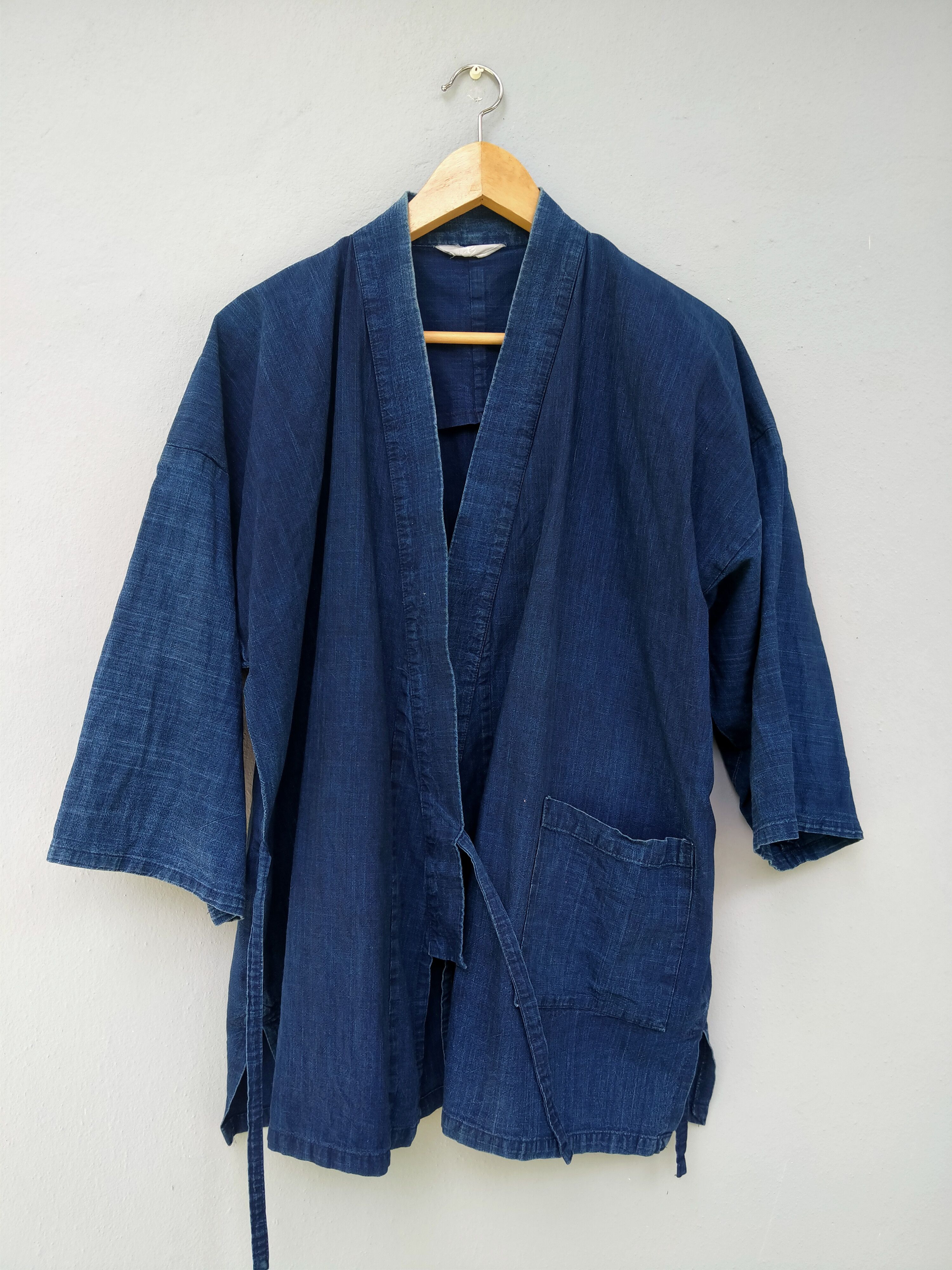 Eternal 90s Short Kimono Indigo Blue Sashiko Kendo Uniform Noragi Size US L / EU 52-54 / 3 - 1 Thumbnail
