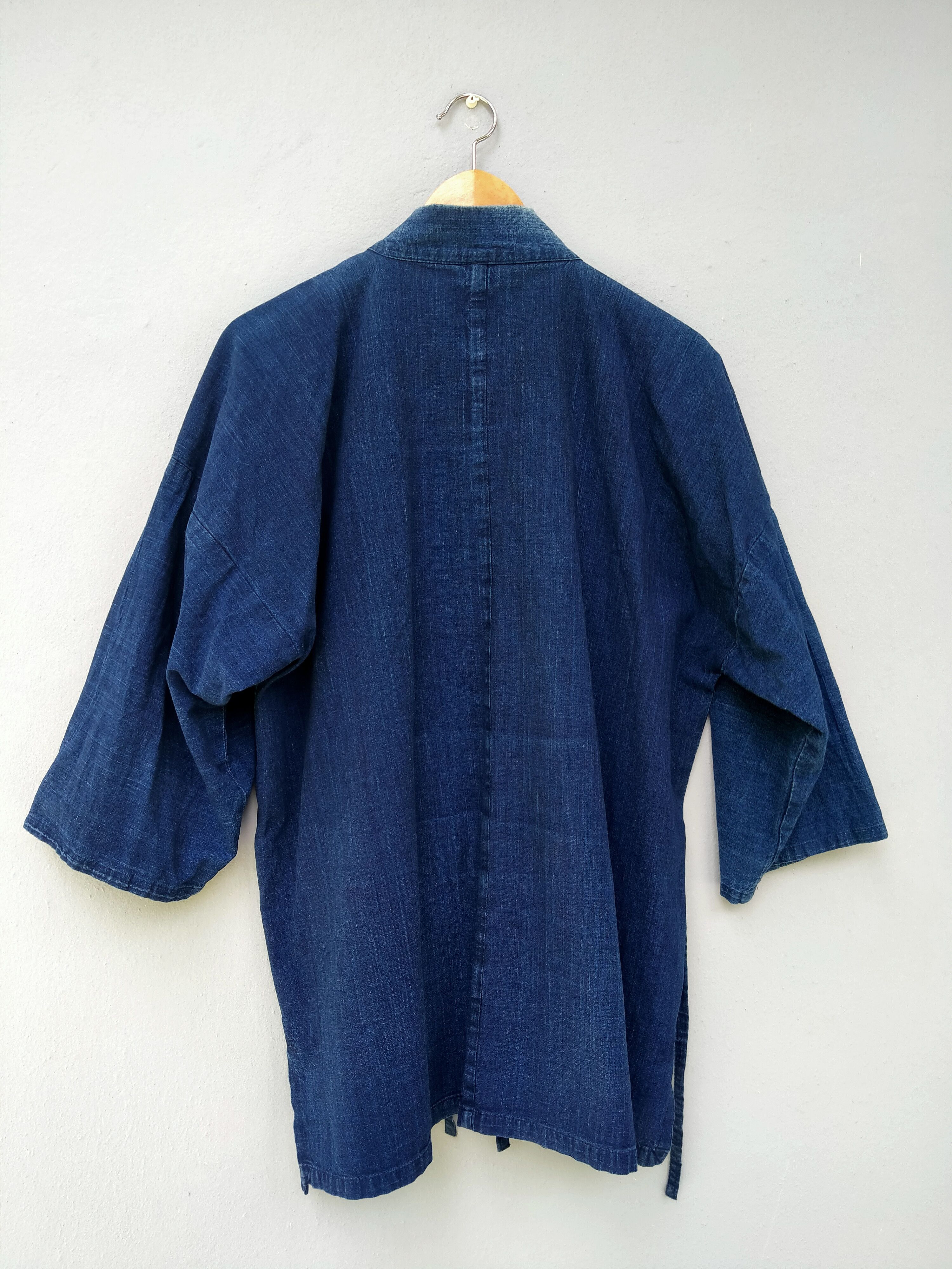 Eternal 90s Short Kimono Indigo Blue Sashiko Kendo Uniform Noragi Size US L / EU 52-54 / 3 - 3 Thumbnail