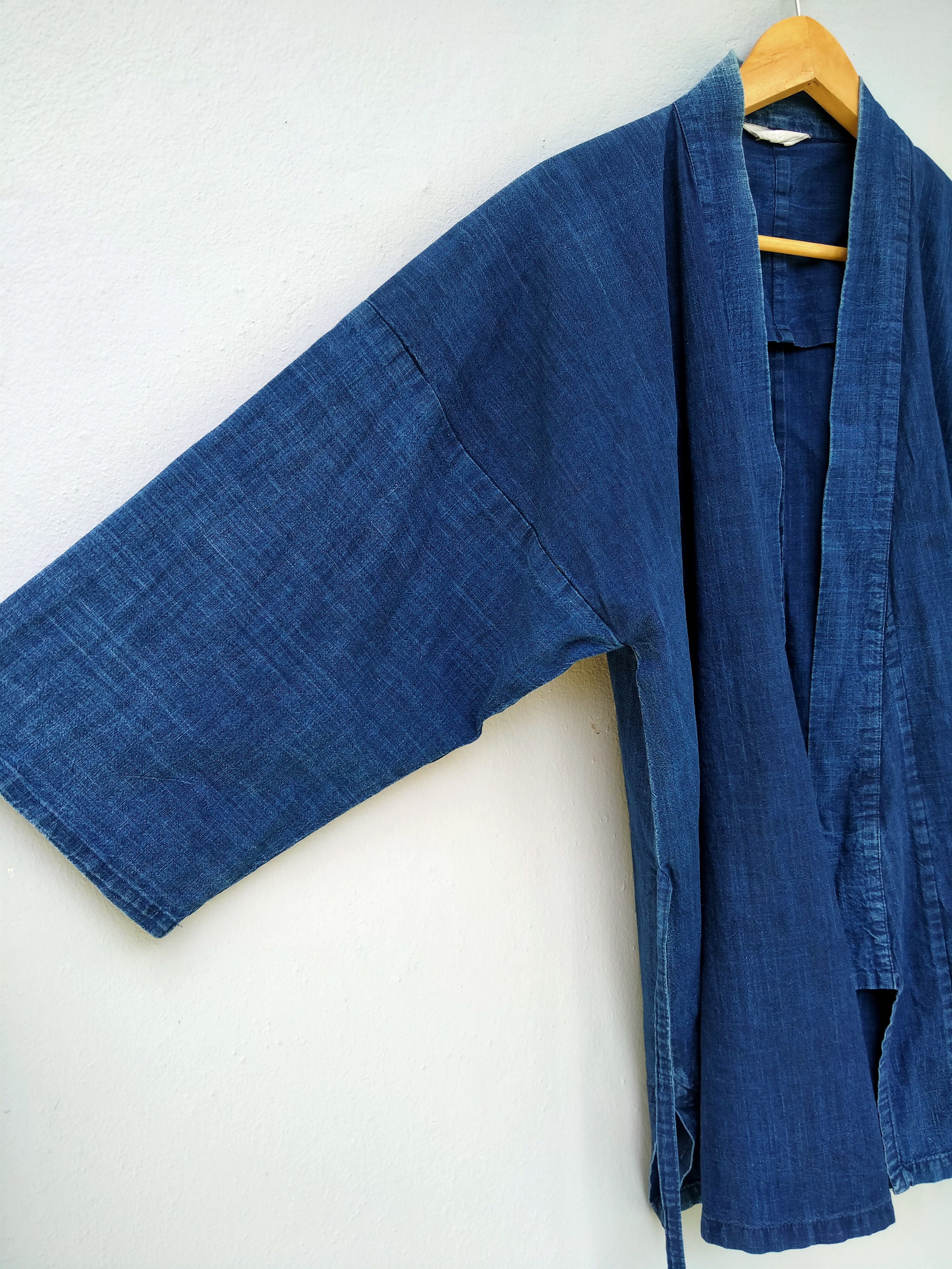 Eternal 90s Short Kimono Indigo Blue Sashiko Kendo Uniform Noragi Size US L / EU 52-54 / 3 - 6 Thumbnail
