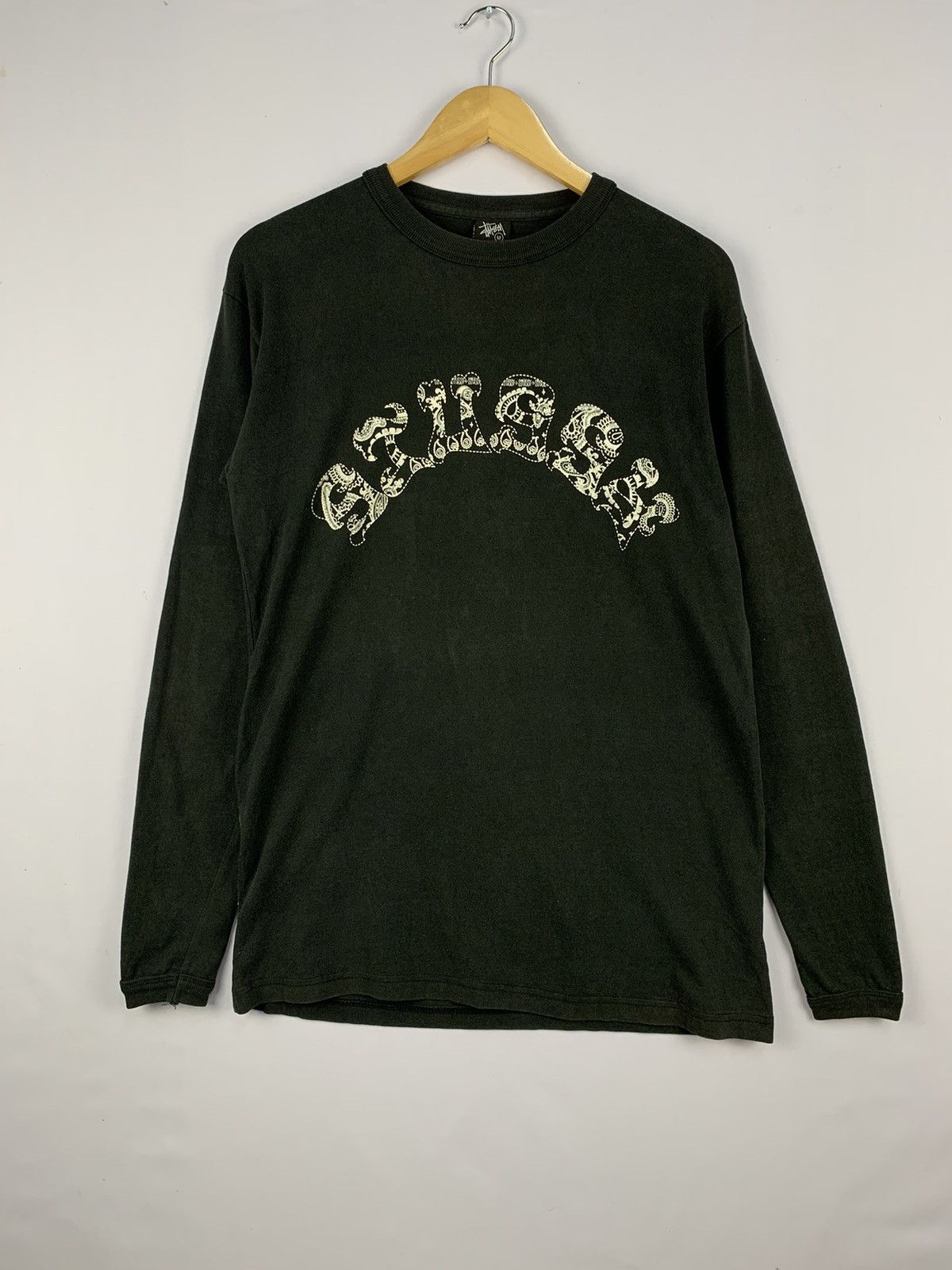 Stussy × Vintage Vintage Stussy Spellout Long Sleeve Shirt Black Medium Size US M / EU 48-50 / 2 - 1 Thumbnail