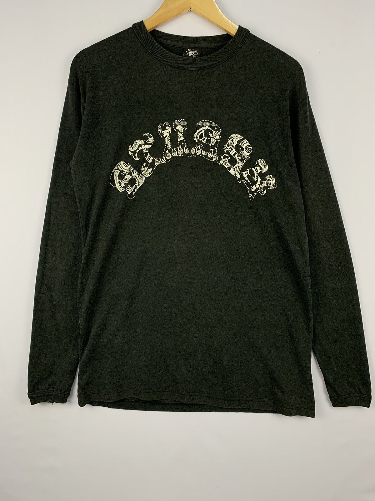 Stussy × Vintage Vintage Stussy Spellout Long Sleeve Shirt Black Medium Size US M / EU 48-50 / 2 - 2 Thumbnail