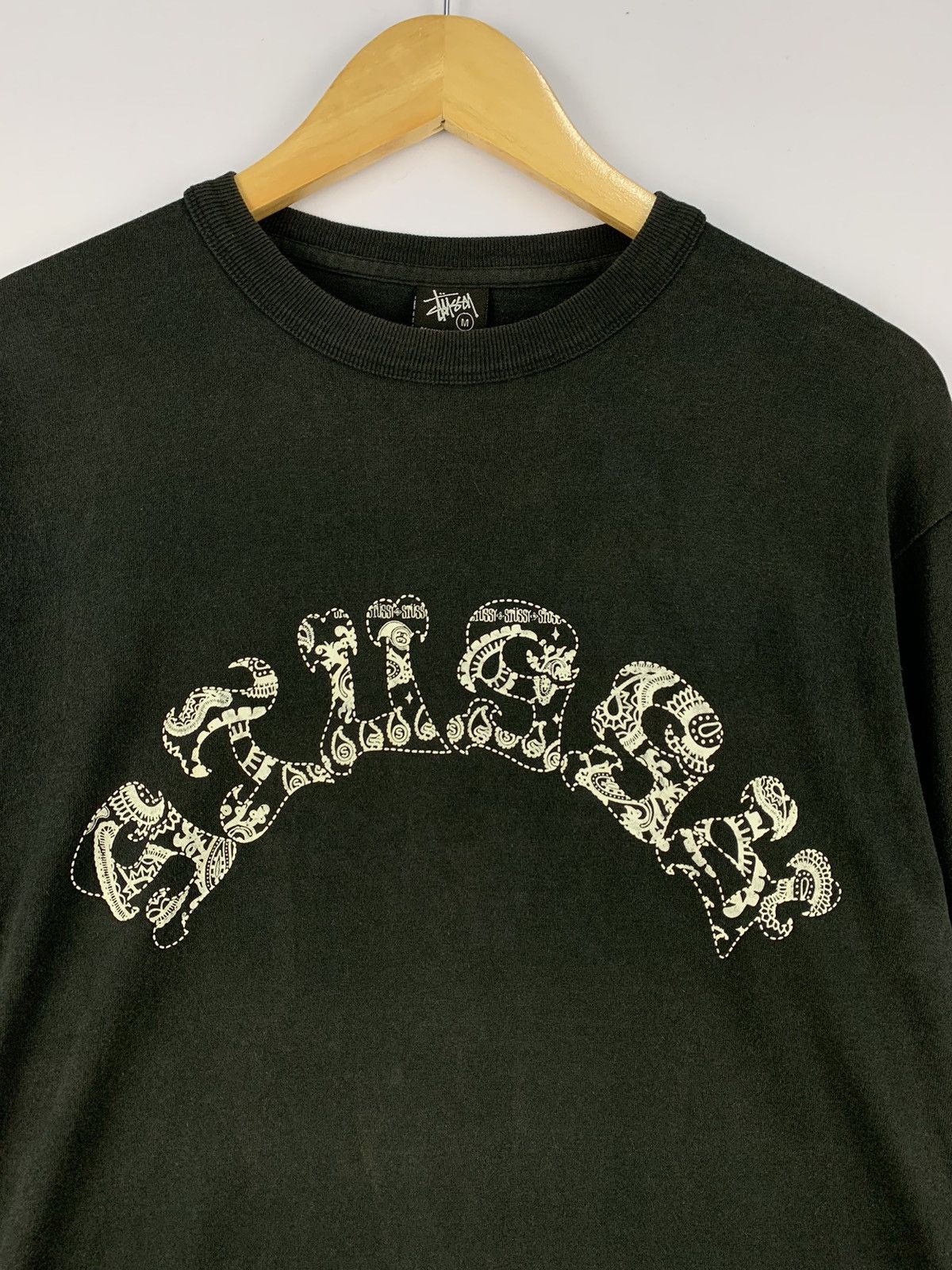 Stussy × Vintage Vintage Stussy Spellout Long Sleeve Shirt Black Medium Size US M / EU 48-50 / 2 - 3 Thumbnail