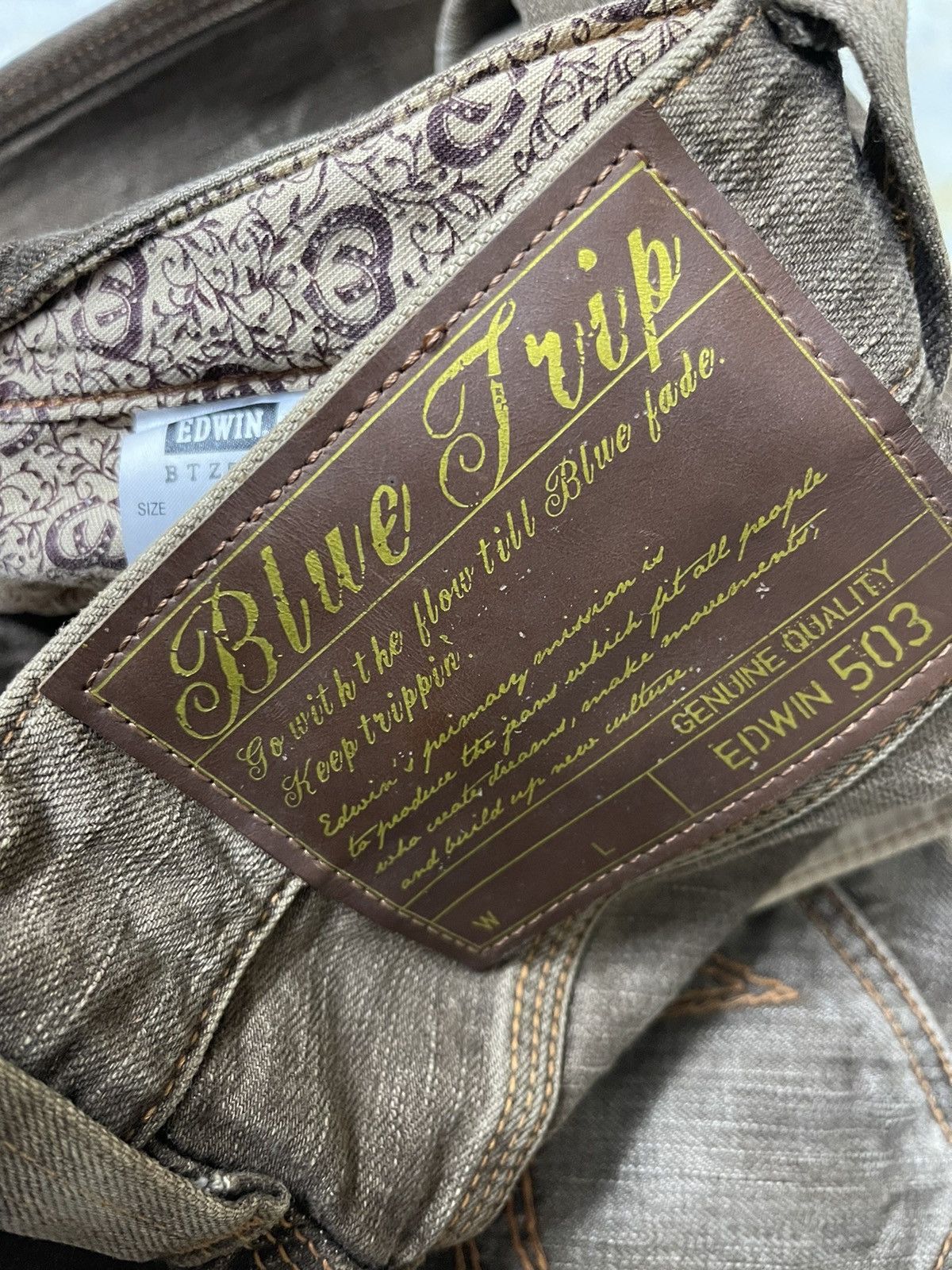 Japanese Brand Edwin Blue Trip Rusty Thrashed Denim Pants Size US 28 / EU 44 - 10 Thumbnail