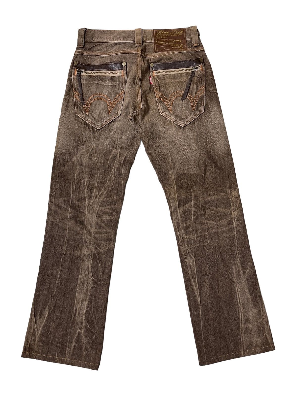 Japanese Brand Edwin Blue Trip Rusty Thrashed Denim Pants Size US 28 / EU 44 - 2 Thumbnail