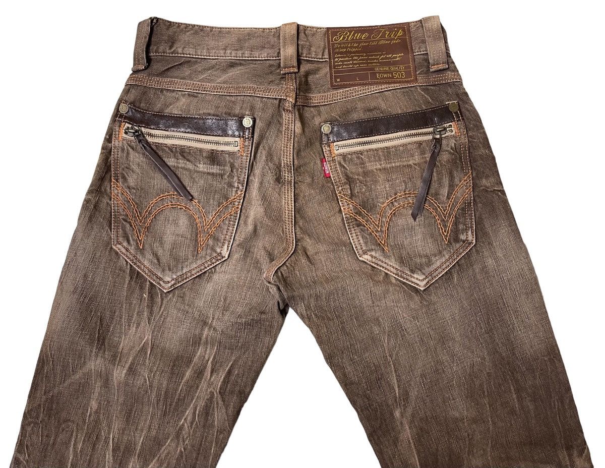 Japanese Brand Edwin Blue Trip Rusty Thrashed Denim Pants Size US 28 / EU 44 - 5 Thumbnail