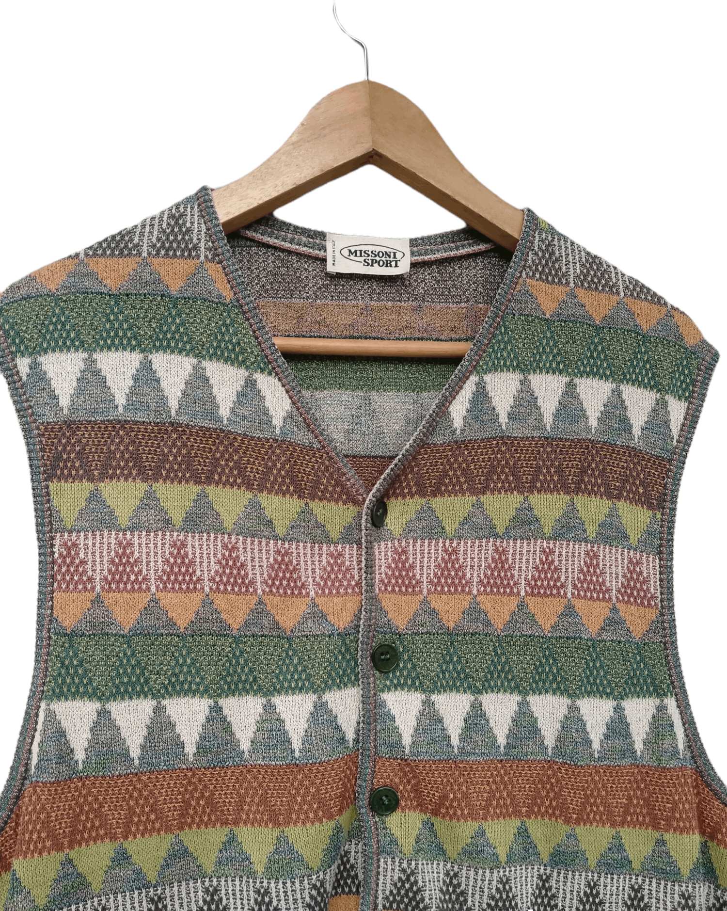Missoni Vintage 90s Missoni Sport Knit Vest Navajo Style Size US M / EU 48-50 / 2 - 4 Thumbnail