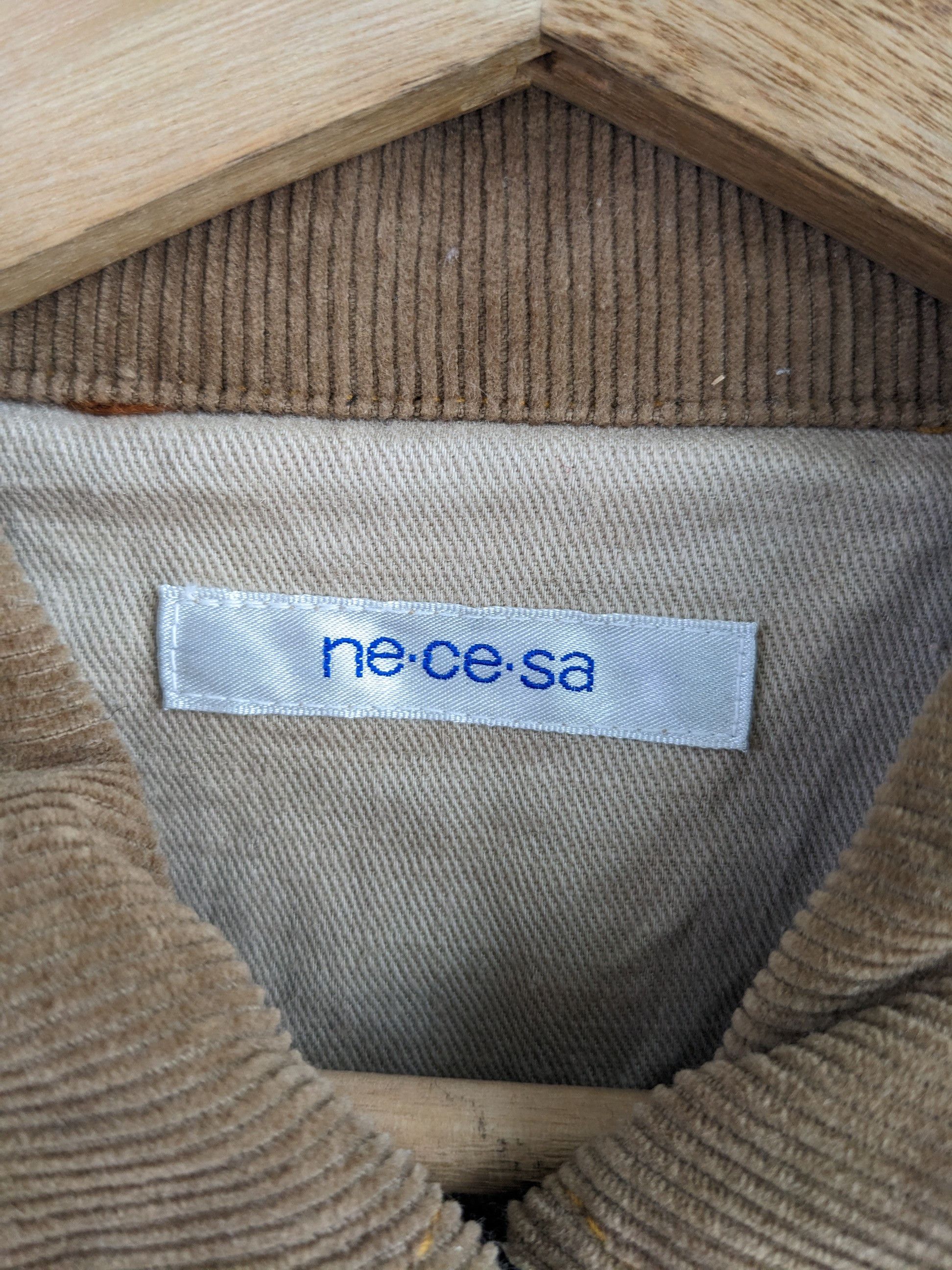 Japanese Brand × Vintage 🇯🇵 Vintage 1990s Wool Denim Jacket Stripe by necesa Size US M / EU 48-50 / 2 - 10 Thumbnail