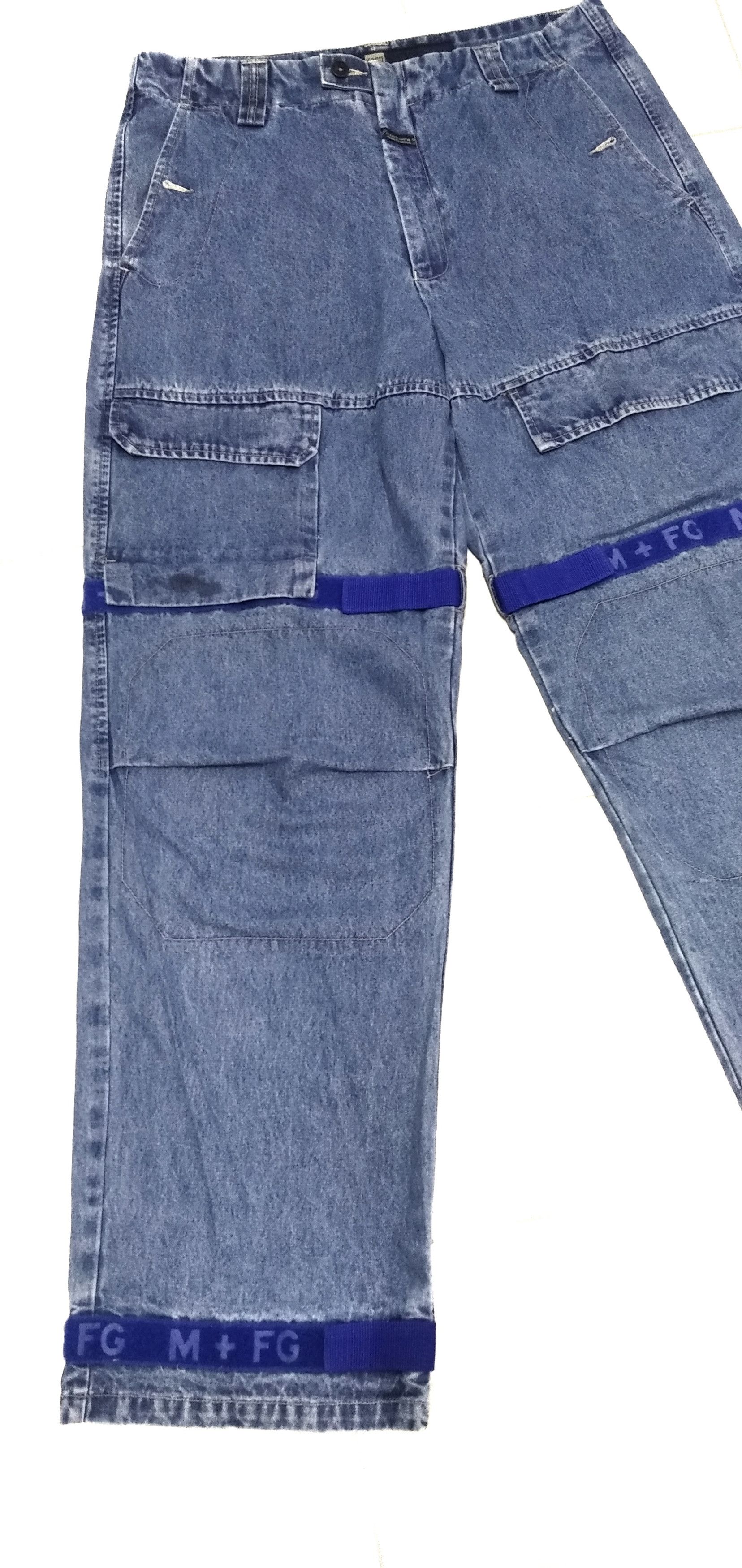 JNCO Vintage Marithe Francois Girbaud Spellout Baggy Strap Denim Size US 35 - 4 Thumbnail