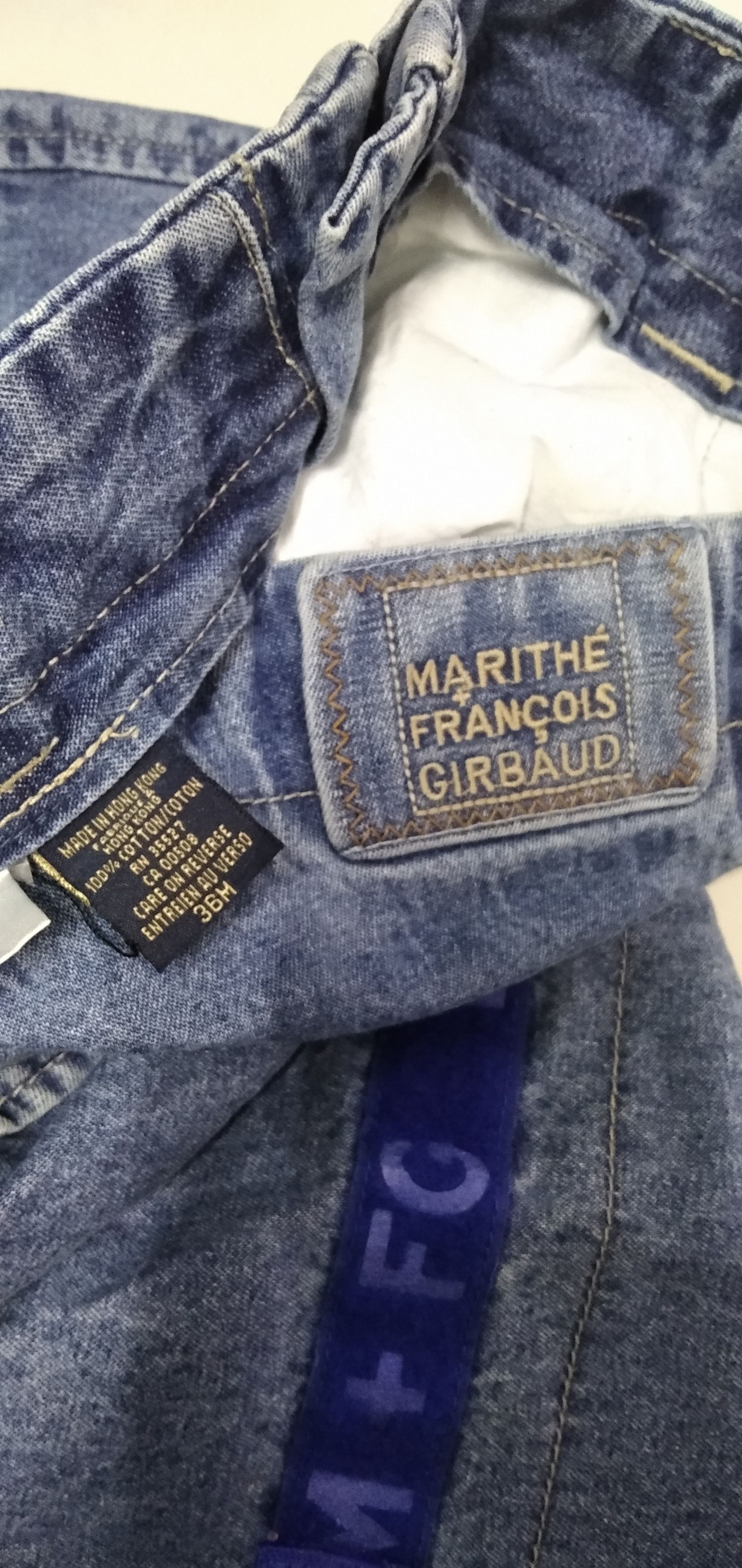 JNCO Vintage Marithe Francois Girbaud Spellout Baggy Strap Denim Size US 35 - 7 Thumbnail