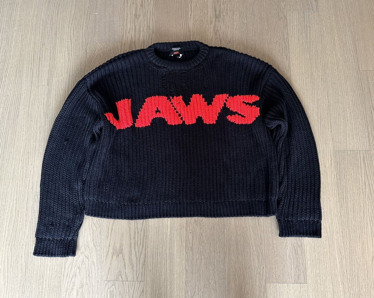 Raf Simons Jaws Chunky Knit Intarsia Sweater | Grailed