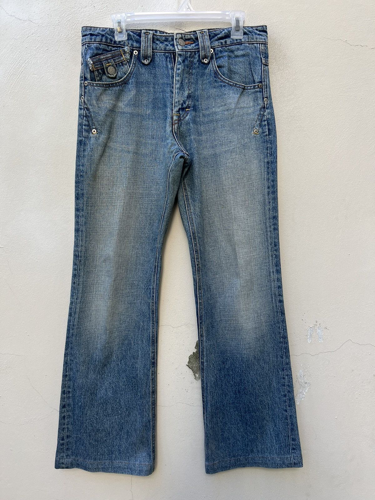 Japanese Brand Vintage Body Butter Japan Light Blue Denim Flare Jeans Size US 31 - 6 Thumbnail