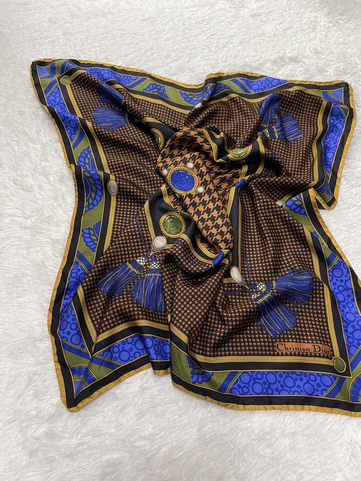 Christian Dior Monsieur Vintage Christian Dior Luxury Silk Scarves Size ONE SIZE - 8 Thumbnail