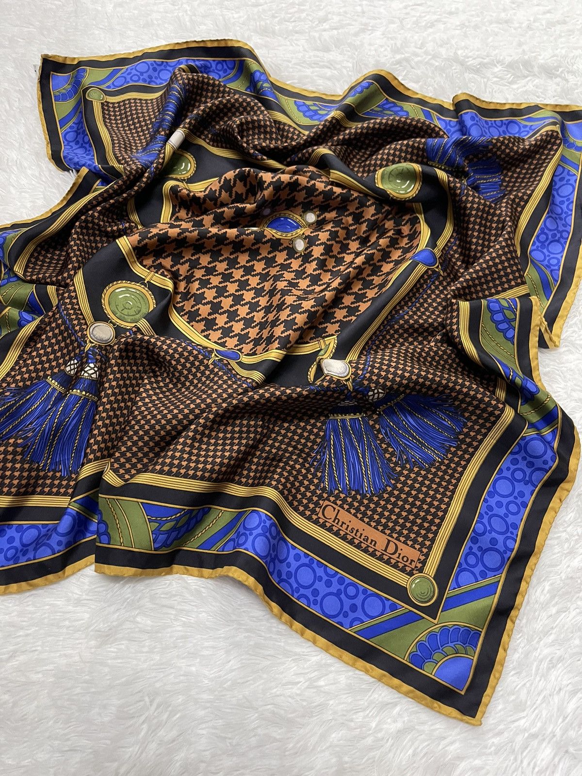 Christian Dior Monsieur Vintage Christian Dior Luxury Silk Scarves Size ONE SIZE - 10 Thumbnail