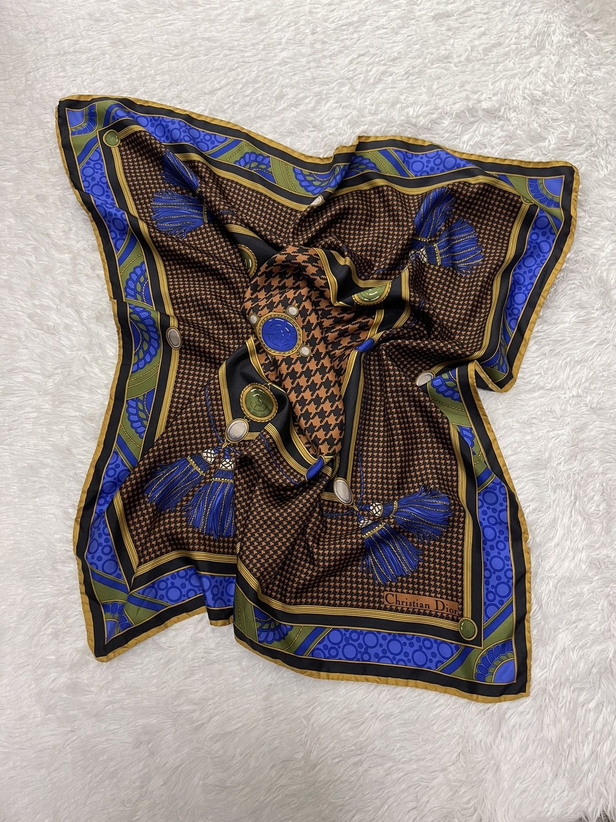 Christian Dior Monsieur Vintage Christian Dior Luxury Silk Scarves Size ONE SIZE - 6 Thumbnail