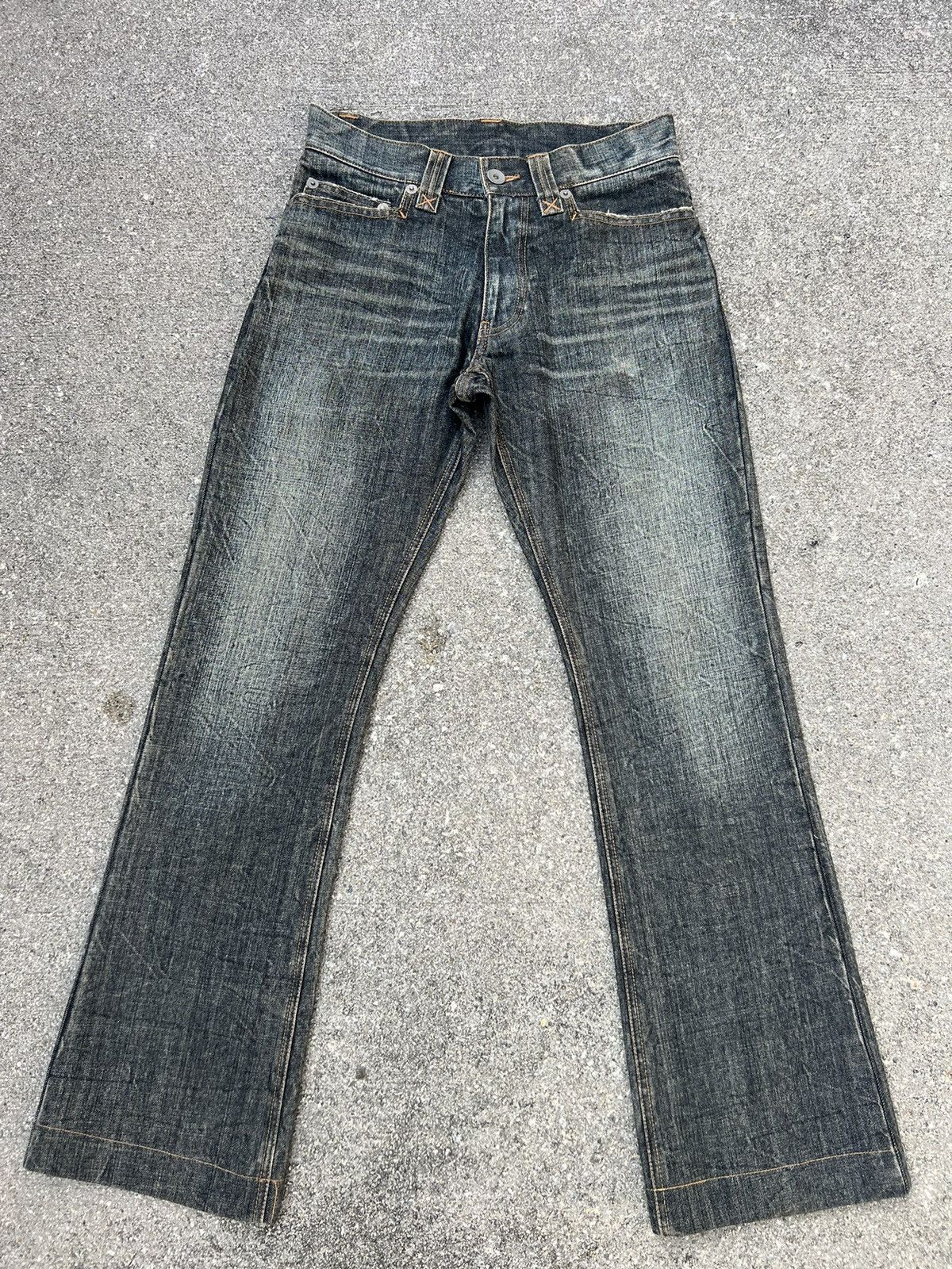 Vintage Vintage Taka:Q Japan Faded Denim Flare Jeans Size US 29 - 1 Thumbnail