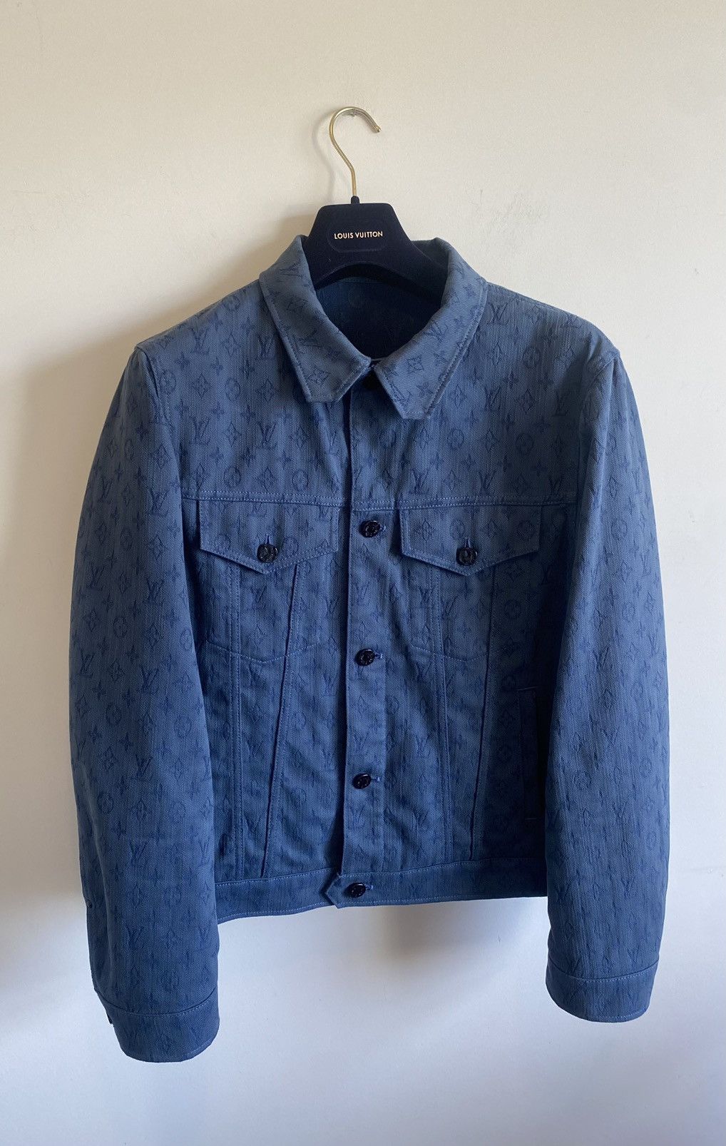 Louis Vuitton LV Virgil Monogram Denim Jacket Jeans Blue