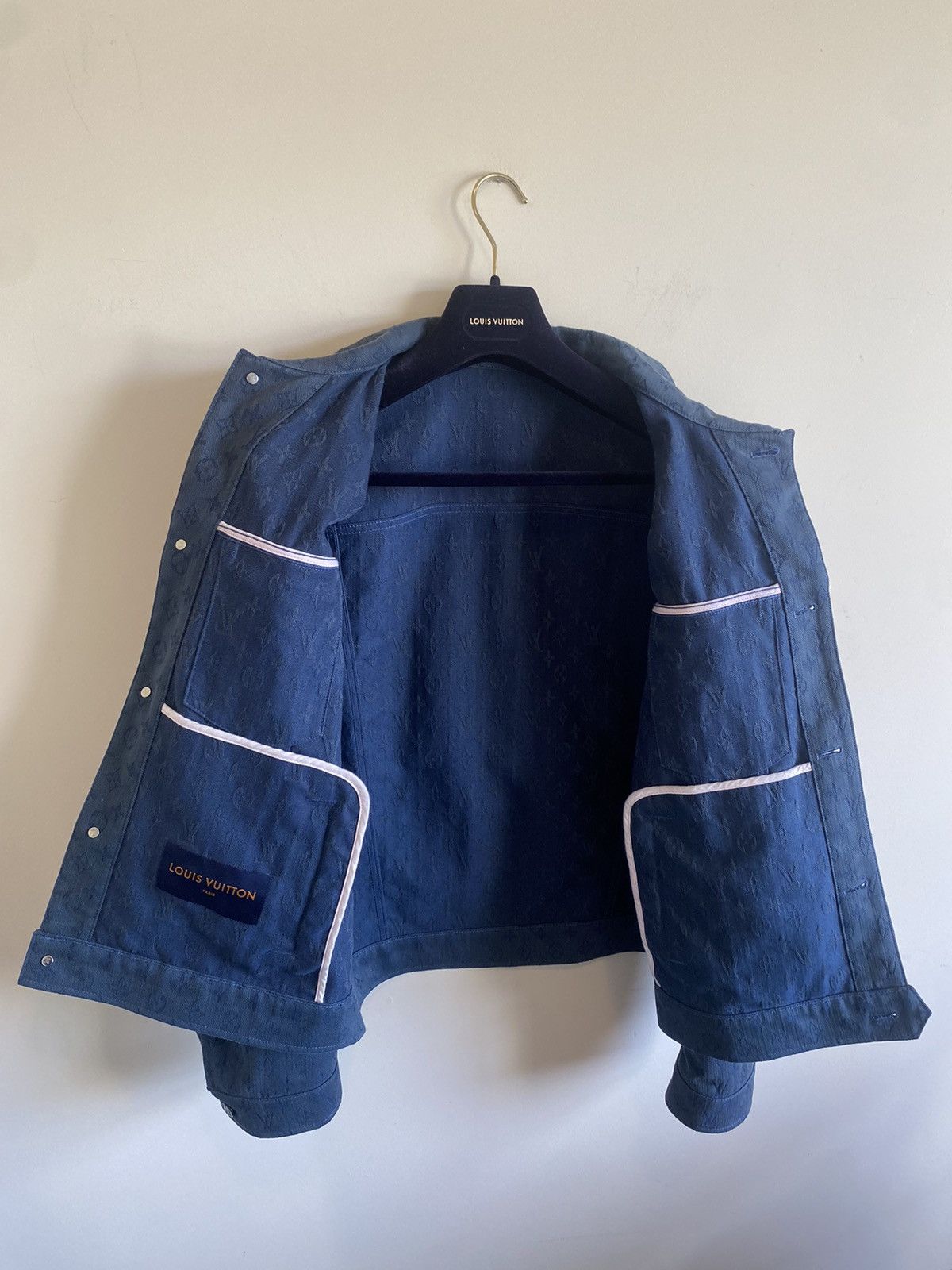 Louis Vuitton Louis Vuitton LV Virgil Monogram Denim Jacket Jeans Blue Size US L / EU 52-54 / 3 - 2 Thumbnail