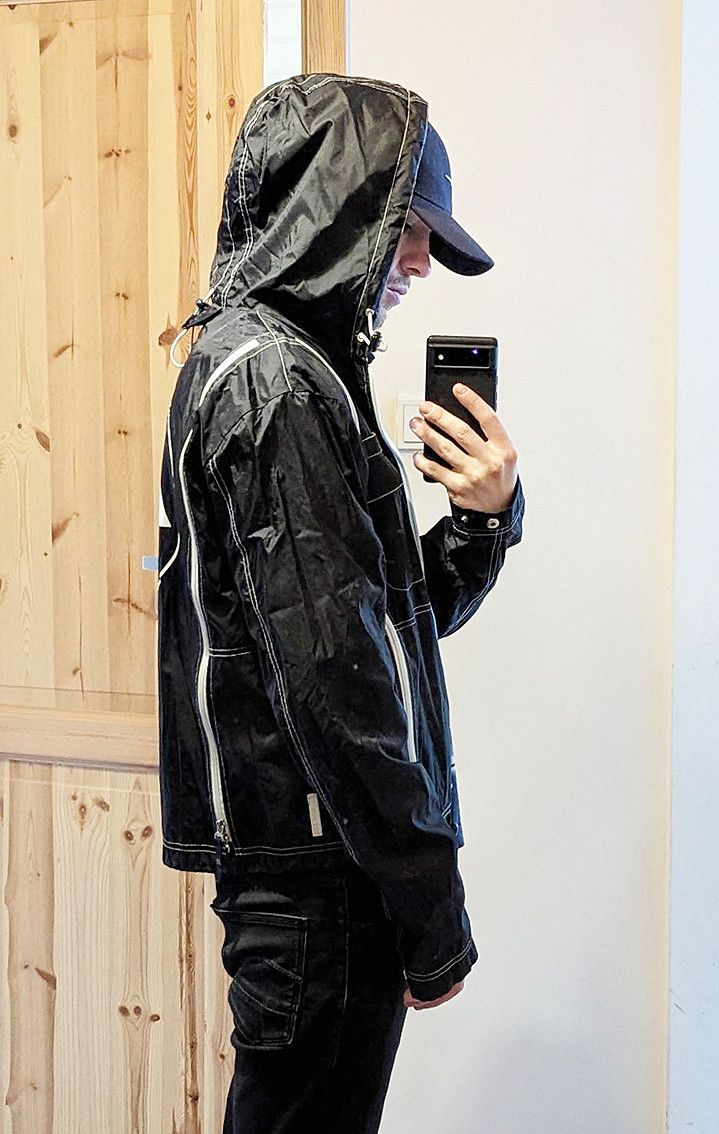 Armani Jeans Archive y2k Modular Contrast Stitch jacket zip