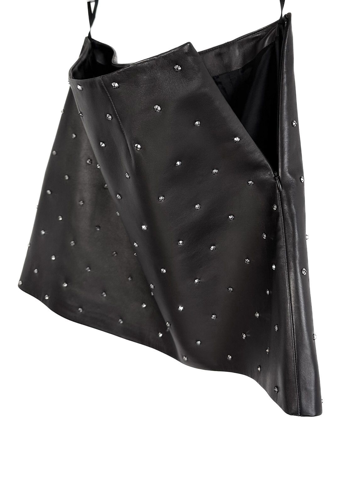 Miu Miu Miu Miu Black Leather Crystal Embellished Mini Skirt Size 28" / US 6 / IT 42 - 3 Thumbnail